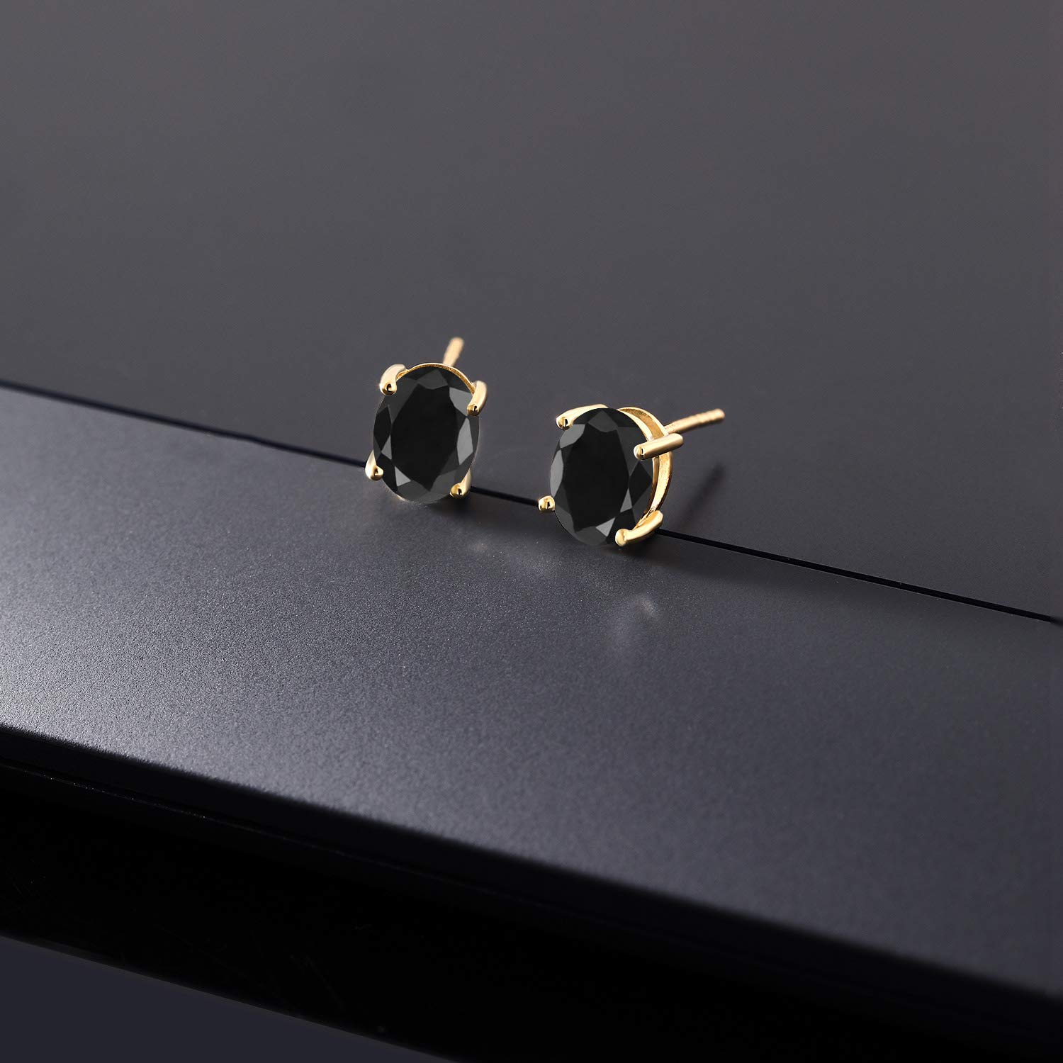 14K Gold 8X6MM Oval Birthstone Stud Earrings for Women & Men | Gemstone Jewelry Gift for Anniversary, Birthday & Special Occasions | Gem Stone King