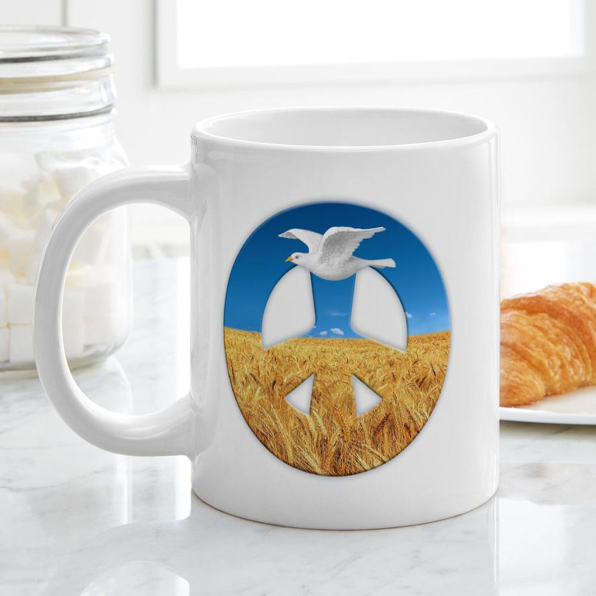 Peace in Ukraine 20oz Ceramic Coffee Mega Mug - Large Insulated Travel Tumbler for Hot & Cold Drinks - Perfect for Home, Office, Commute & Gifts