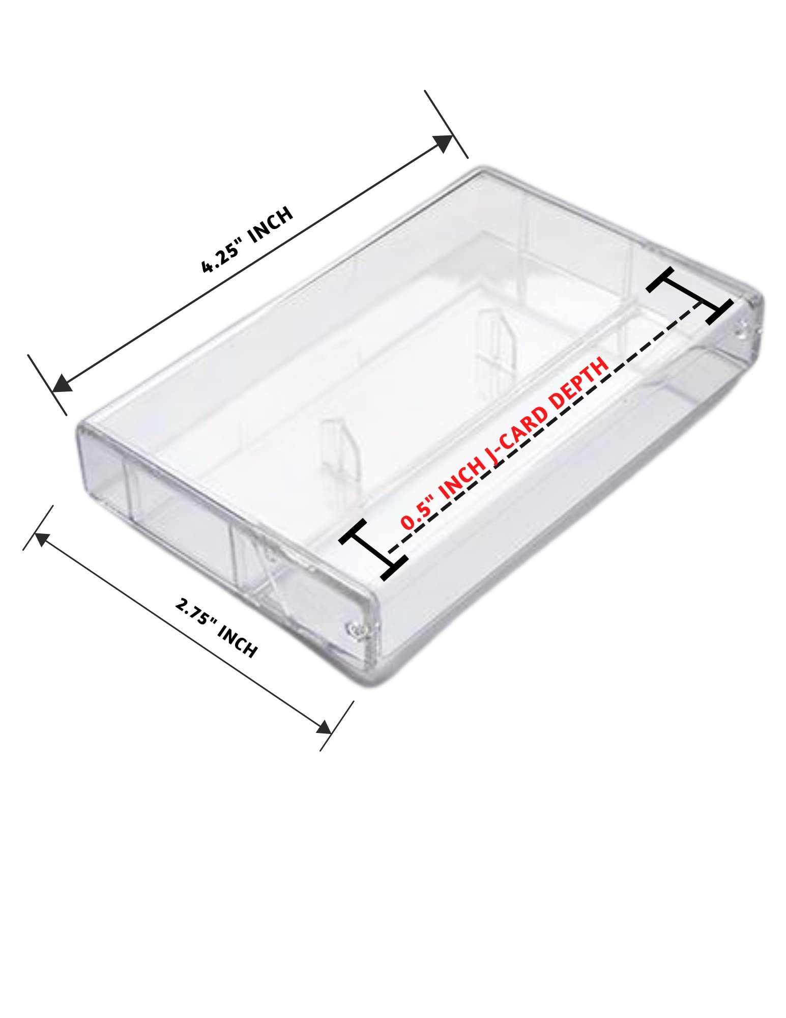 50 Pack Clear Audio Cassette Tape Storage Cases - Durable Plastic Cassette Holders for Music, Voice Recording & Archiving - Perfect for Home, Studio & Office Organization