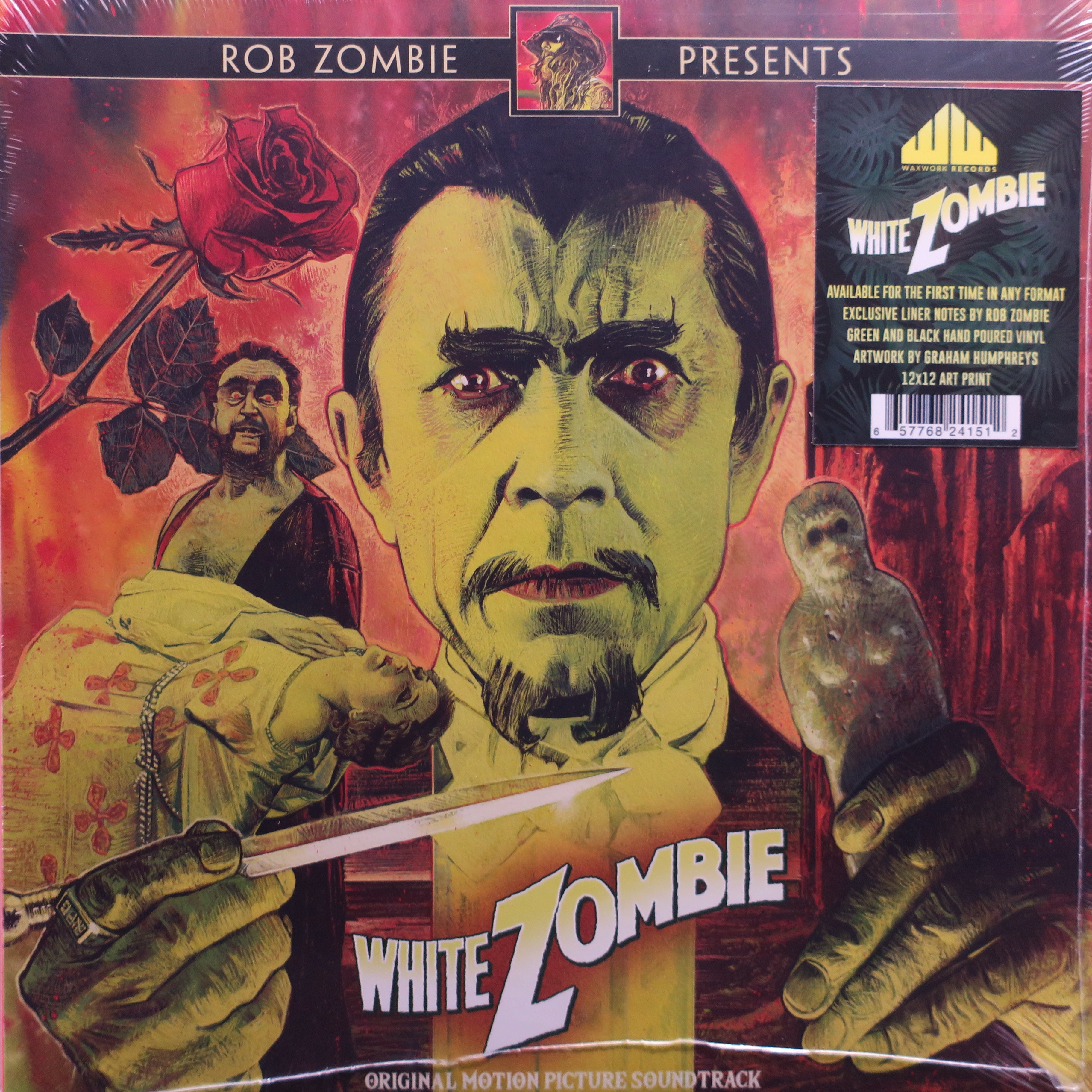 WHITE ZOMBIE Soundtrack Vinyl LP (Rob Zombie Presents) - Limited Edition Green & Black Colored Record - Perfect for Horror Movie Nights & Music Collectors