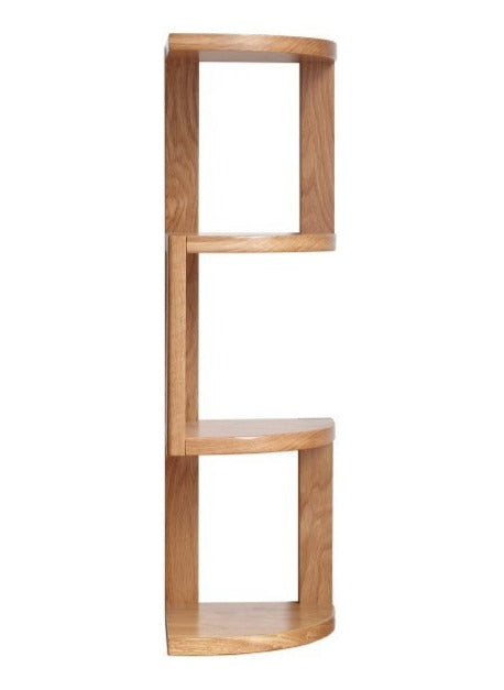 Solid Oak Wood Corner Table Shelf - Rustic Farmhouse Style for Living Room, Bedroom & Office Storage & Decor