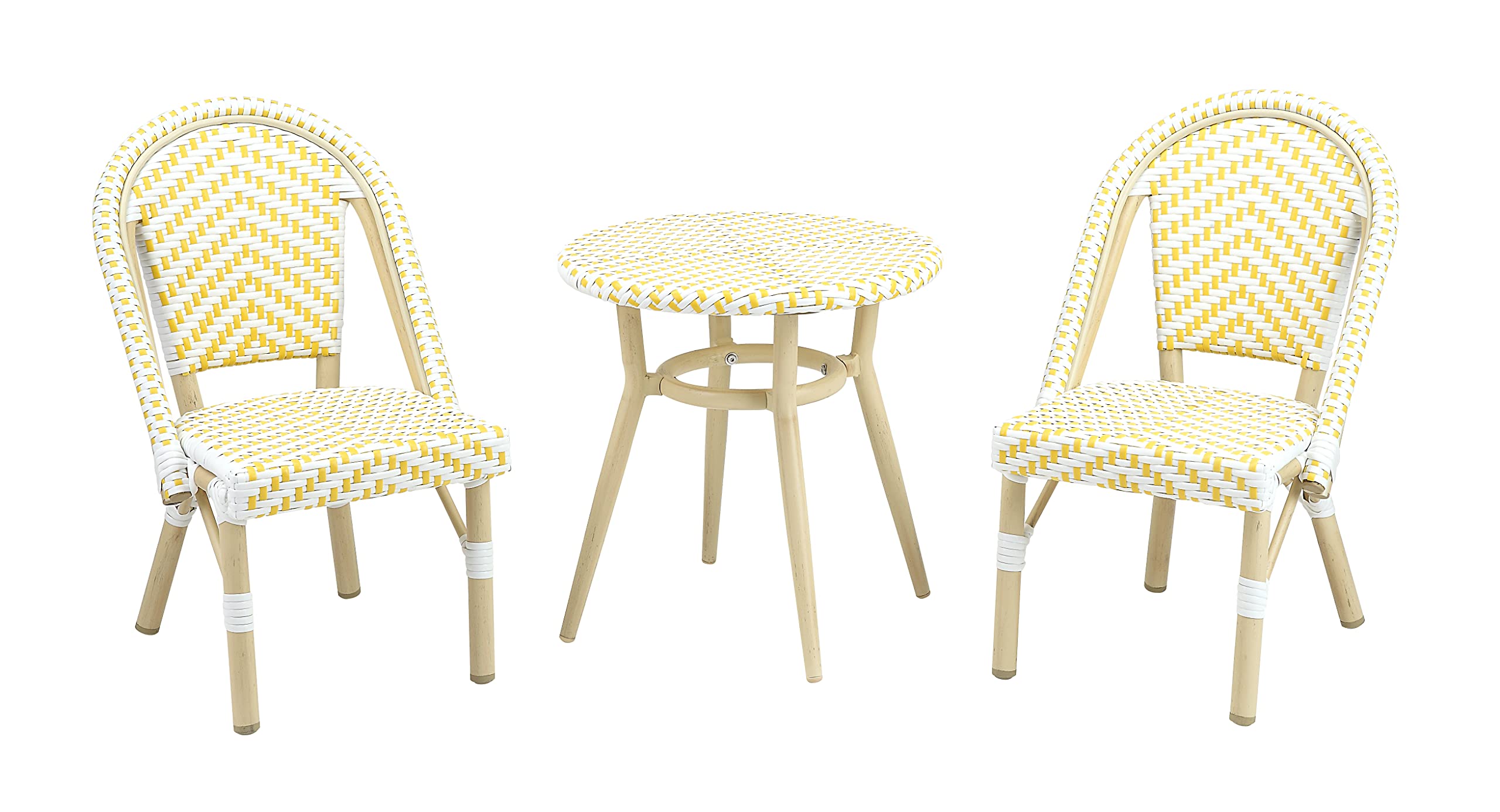 Kids Outdoor Table and Chair Set - All-Weather Durable Children's Furniture for Garden, Pool, Lawn & Backyard - Yellow Play Set for Outdoor Activities, Picnics and Playdates