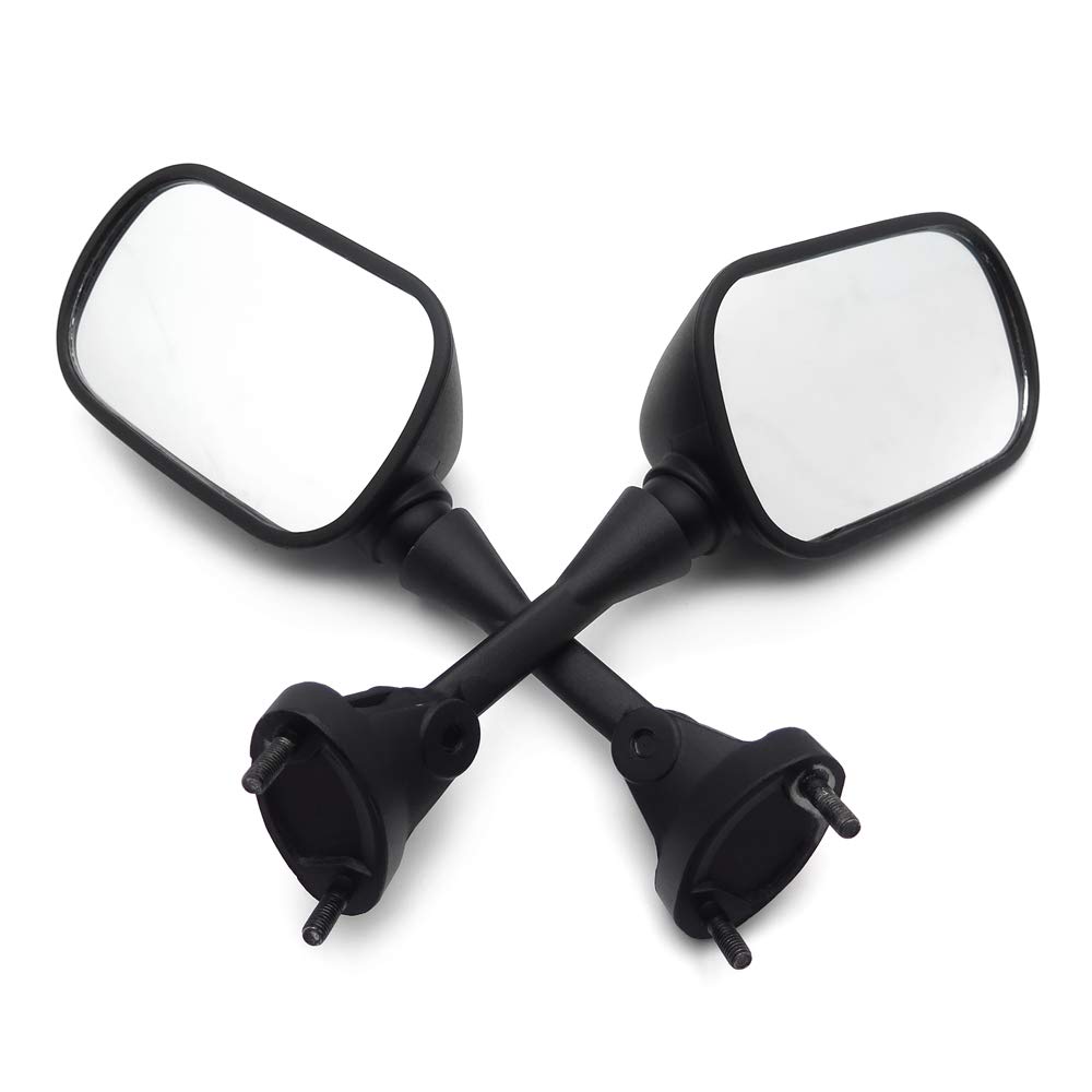 Black HTTMT MT061 OEM Aftermarket Side Racing Mirrors for Kawasaki Ninja ZX-6R 636 ZX6RR (2005-2008) & ZX-10R (2004-2008) - Lightweight Durable Motorcycle Mirrors for Racing & Street Performance