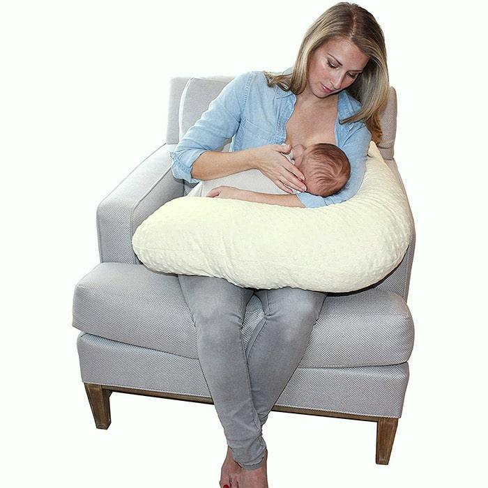 Jolly Jumper Boomerang Nursing Pillow - Comfortable & Ergonomic Breastfeeding Support for New Moms - Perfect for Nursing, Bottle Feeding & Baby Cuddling at Home or On-the-Go