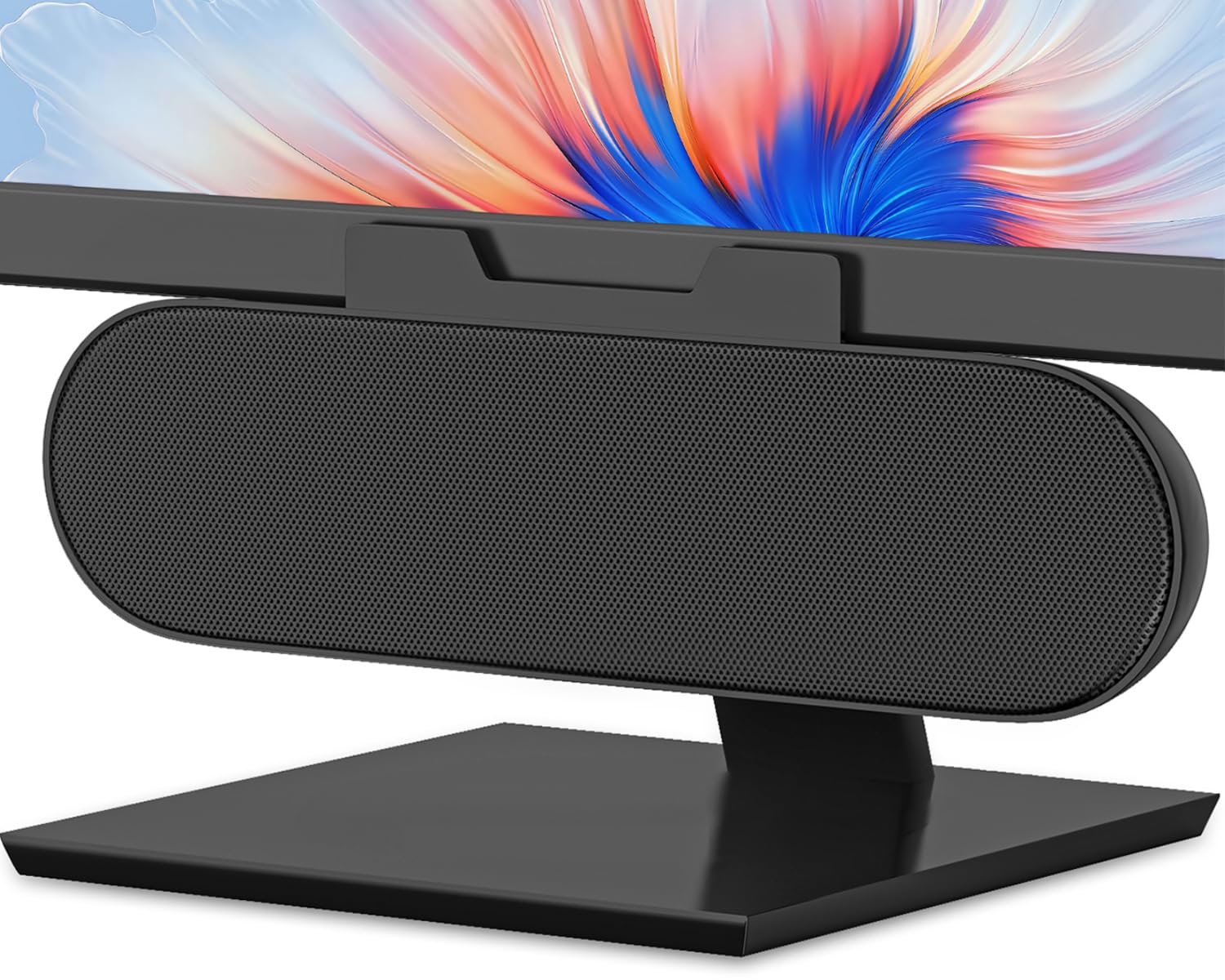 ZETIY USB Speaker - Portable Mini Soundbar with Clip for Laptop, Desktop, PC, Phone & Tablet - Plug & Play Black - Perfect for Home Office, Gaming & Travel