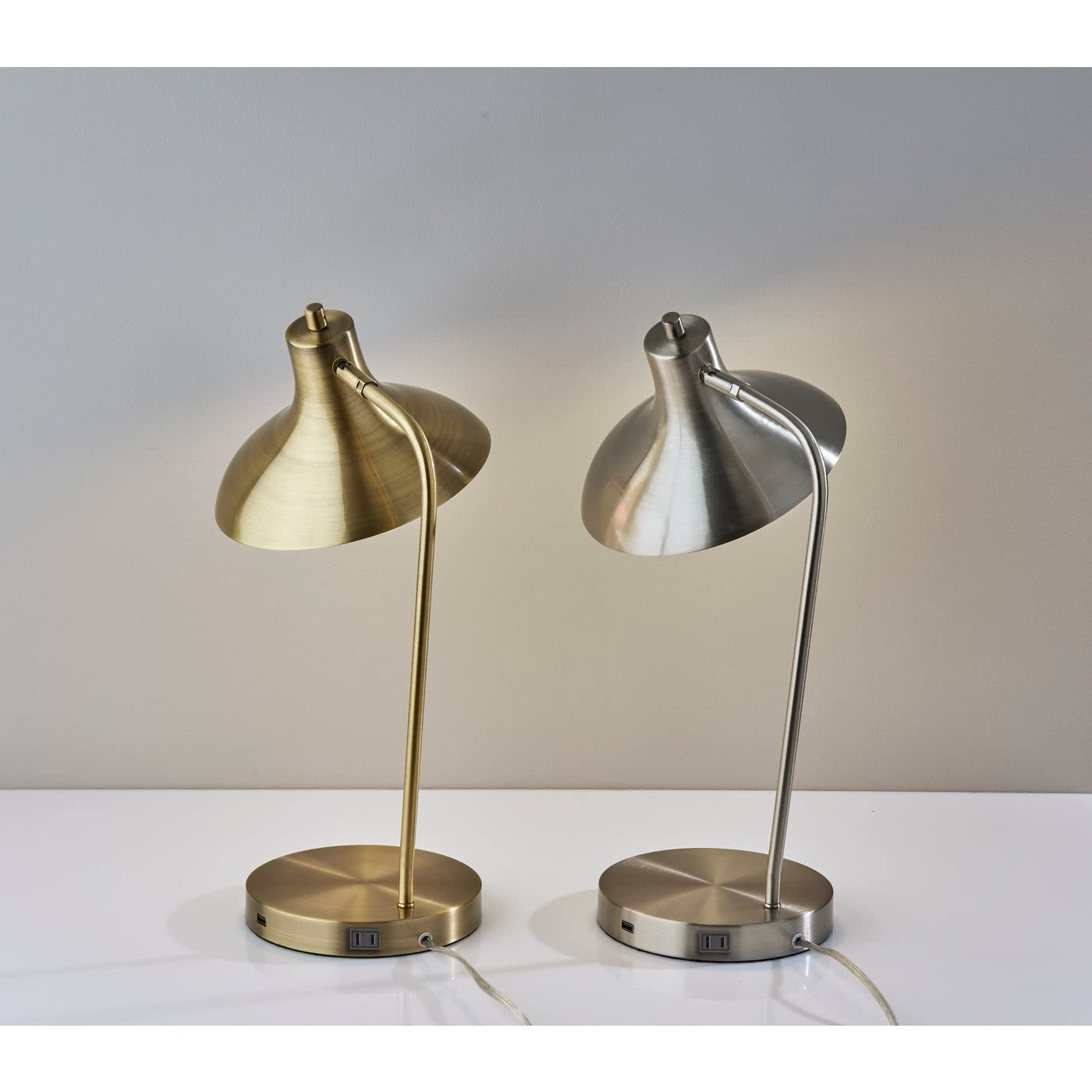 Adesso SIMPLEE SL4919-21 Cleo Adjustable Brass Desk Lamp - Modern Office Lighting for Home, Study & Workspace - Perfect for Reading, Writing & Computer Work