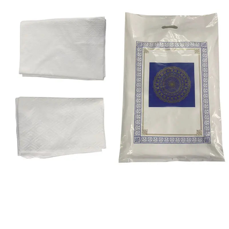 2-Piece Men's Hajj & Umrah Ihram Clothing Set - White Cotton Pilgrimage Garment for Islamic Rituals & Prayer