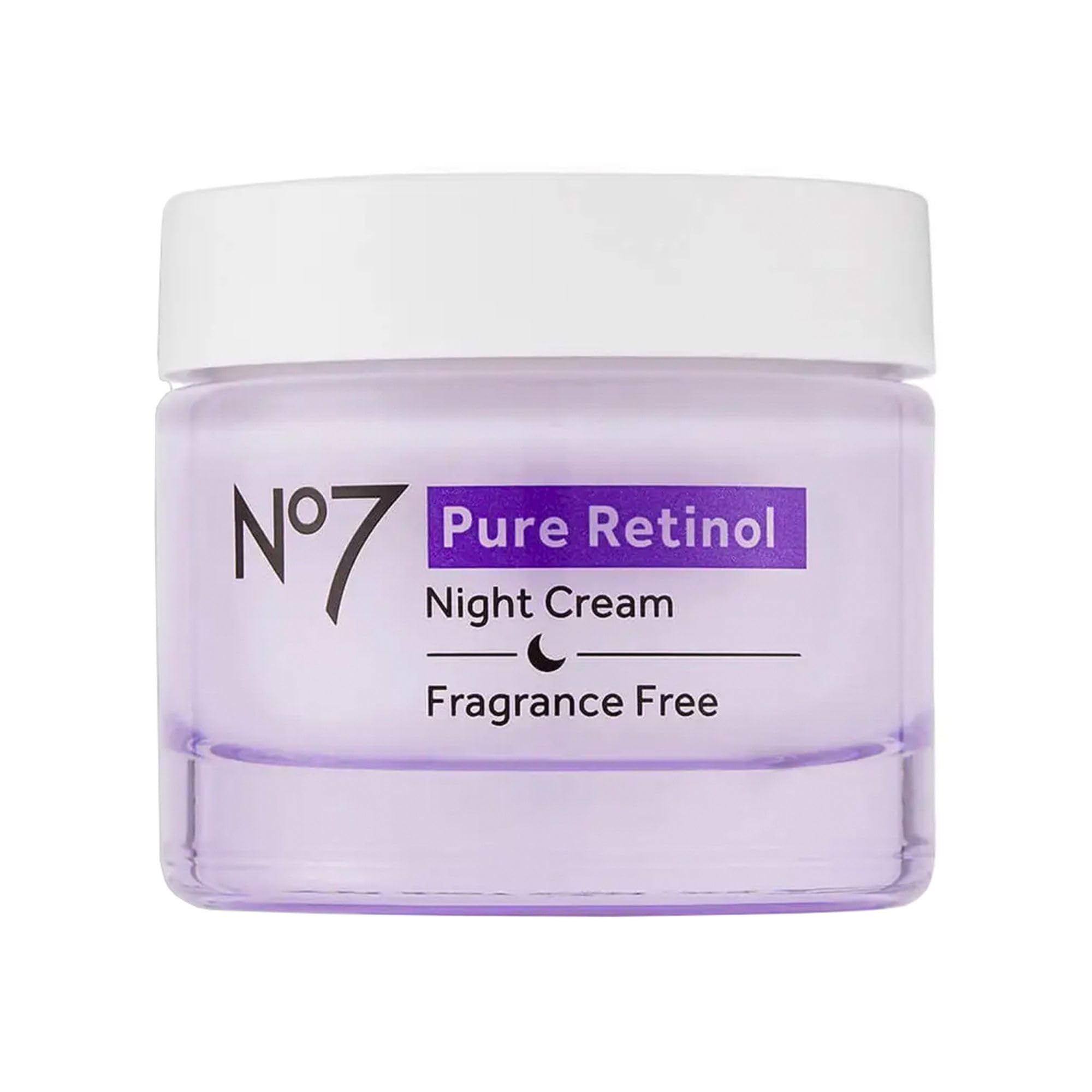 No7 Pure Retinol Night Cream for Wrinkles & Fine Lines - Anti-Aging Retinol Face Cream with Collagen Boost - Visibly Smooths, Plumps & Firms Skin - Dermatologist Approved, Fragrance-Free (1.69 Fl Oz) - Perfect for Nighttime Skincare Routine & Mature Skin Care