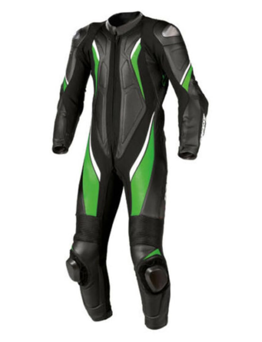 MATAGEAR Motorcycle Racing Suit - CE Approved One-Piece Track Suit in Green/Black for Men & Women | High-Performance Protective Gear for Street & Track Riding