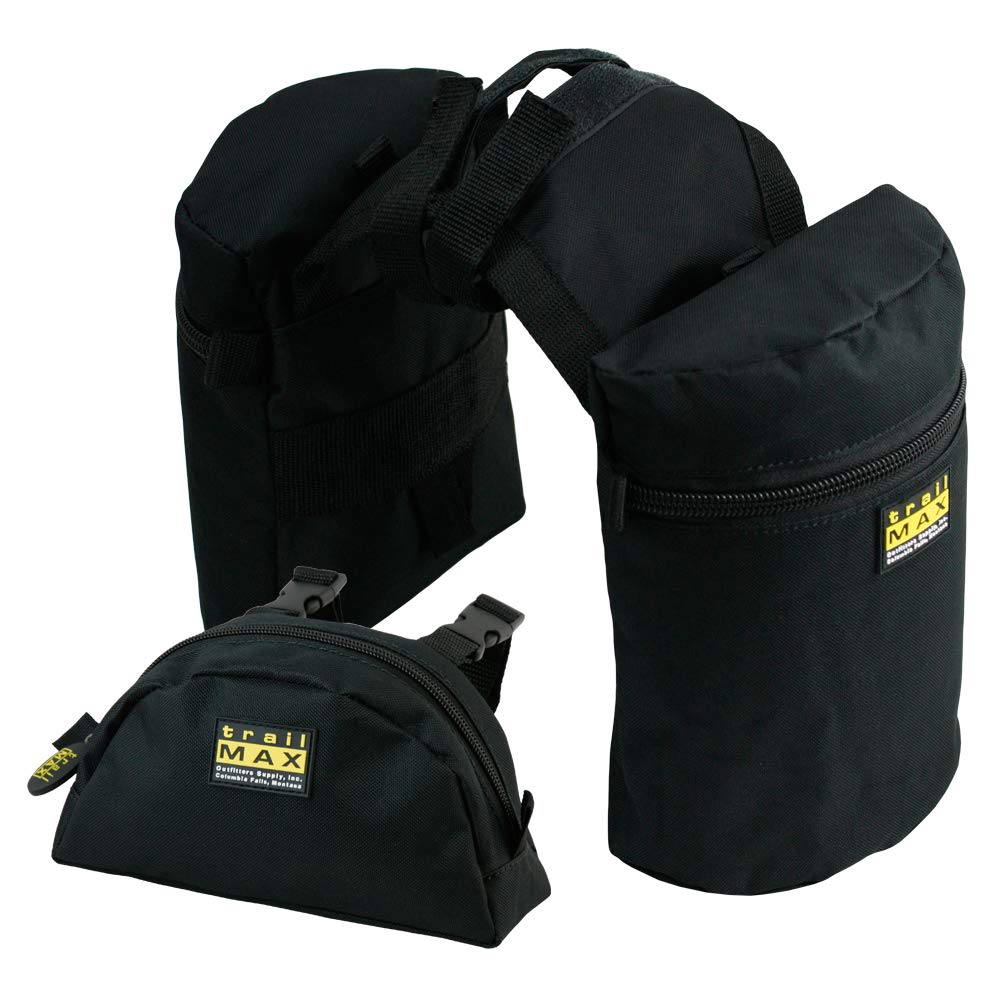 TrailMax Medium Saddle Horn Bag & Pommel Pocket Combo - Durable Trail Riding Saddle Bags Set for Horses (1 Horn Bag + 1 Pommel Pocket) - Perfect for Western Riding, Camping & Outdoor Adventures