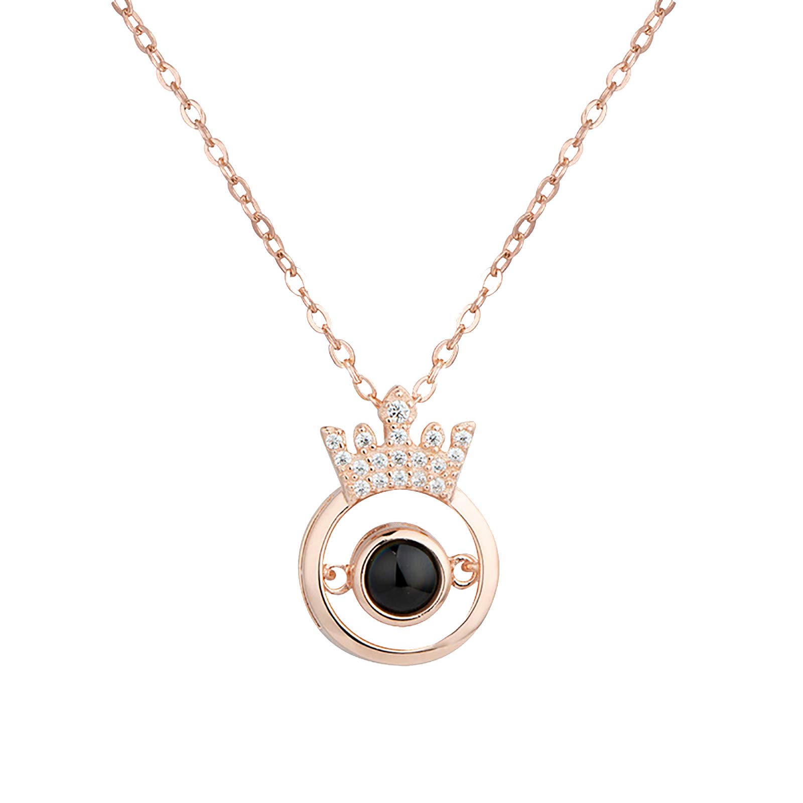 BBZUI Elegant Love Language Projection Necklace - 18K Gold Pendant for Women, 100 Unique Designs | Perfect for Back to School, College Graduation, and Romantic Gifts