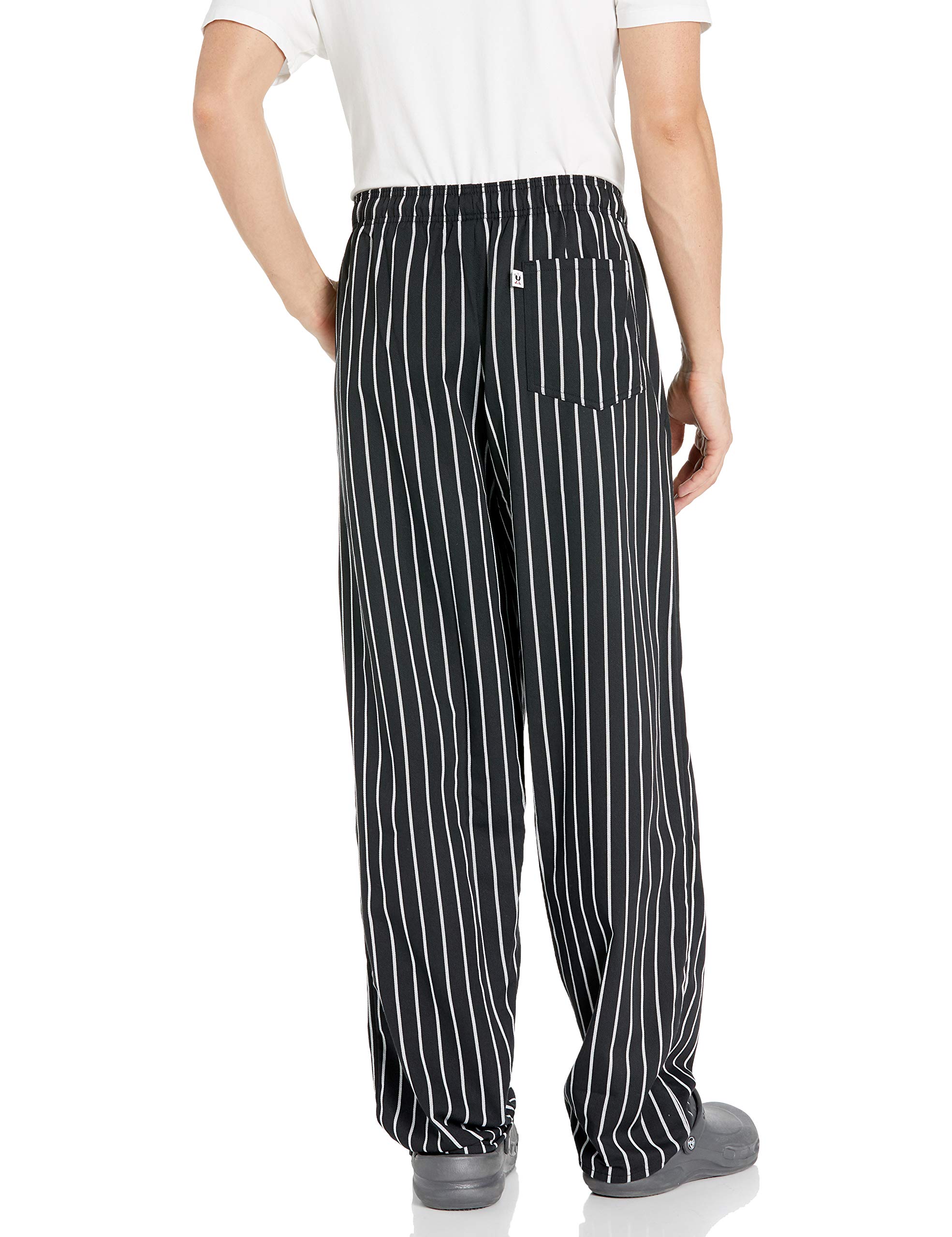 Unisex Baggy Chef Pants - Medium Size with Chalk Stripe Design | Comfortable & Stylish Kitchen Workwear for Professional Chefs & Home Cooking