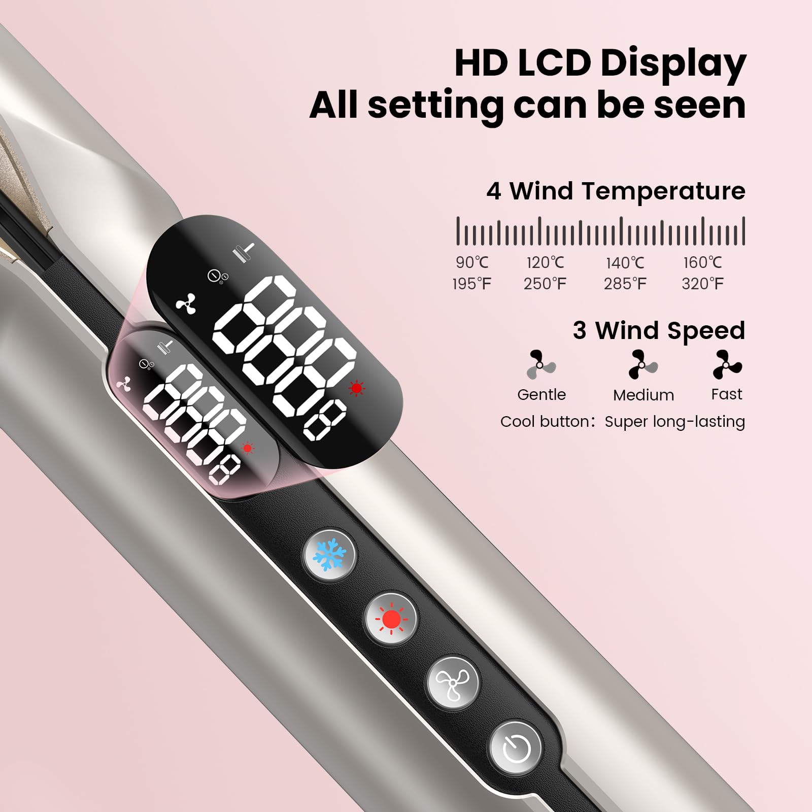 2 in 1 Hair Straightener & Dryer - High Speed Airflow Wet to Dry Flat Iron with Rapid Heat, Adjustable Temperature LCD Display & Auto Shut Off - Safe for All Hair Types - Perfect for Home Use, Travel & Salon Styling