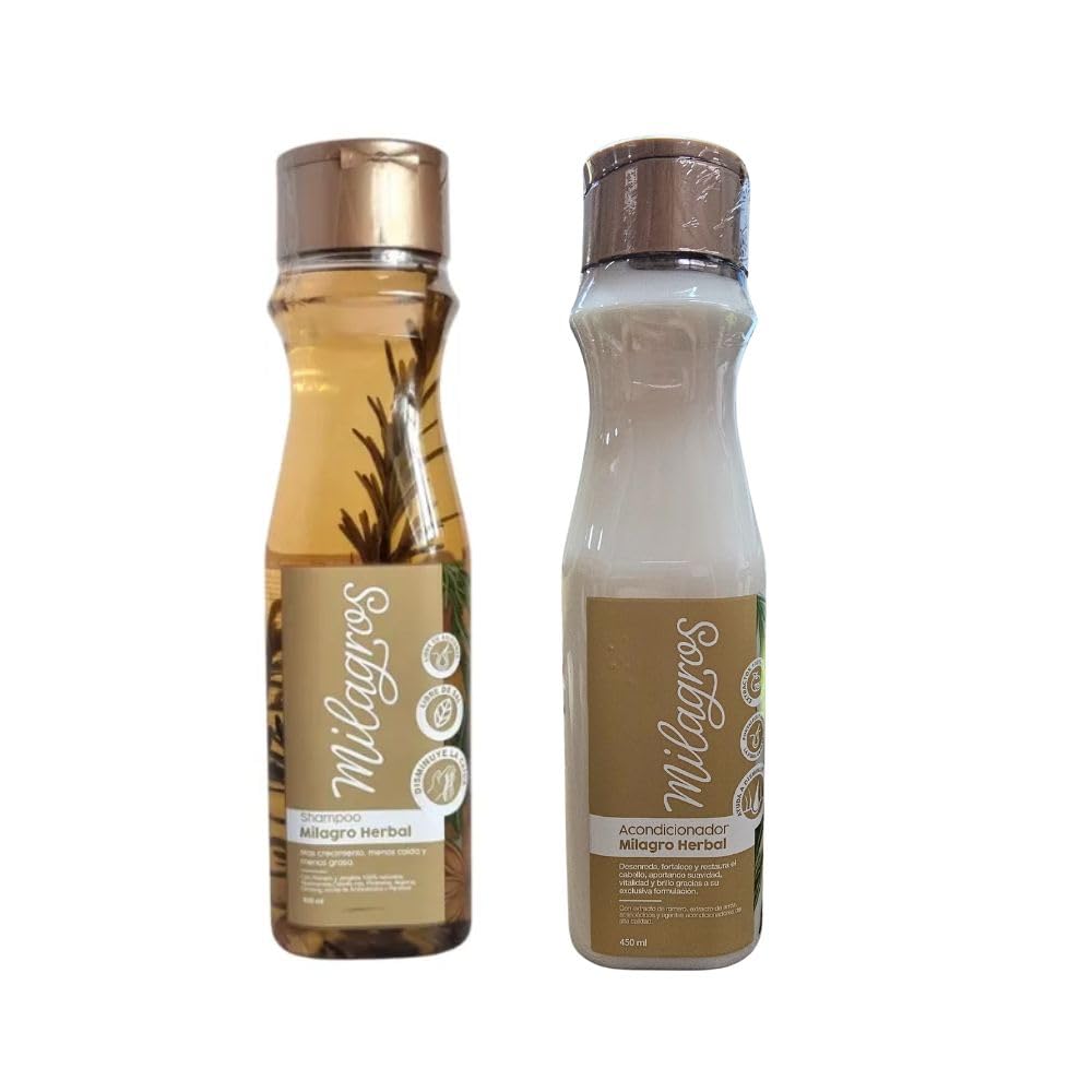 Milagro Herbal Shampoo & Conditioner Set (2 Pack) - Natural Hair Care for Dry, Damaged Hair - Perfect for Daily Use & Salon-Quality Results at Home