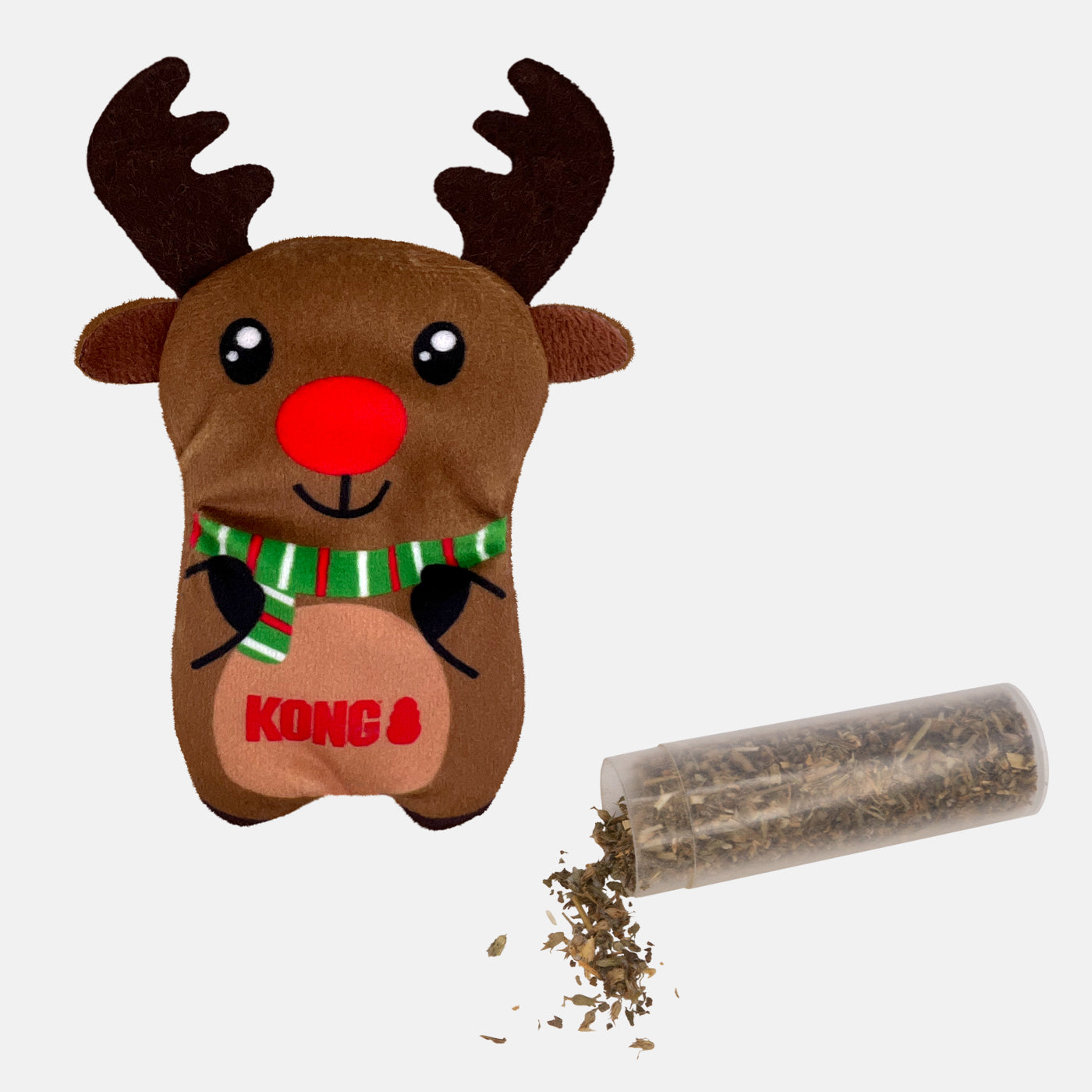 KONG Holiday Refillables Reindeer Dog Toy - Durable Chew Toy for Small & Medium Dogs - Perfect for Christmas Stocking Stuffers & Holiday Pet Gifts