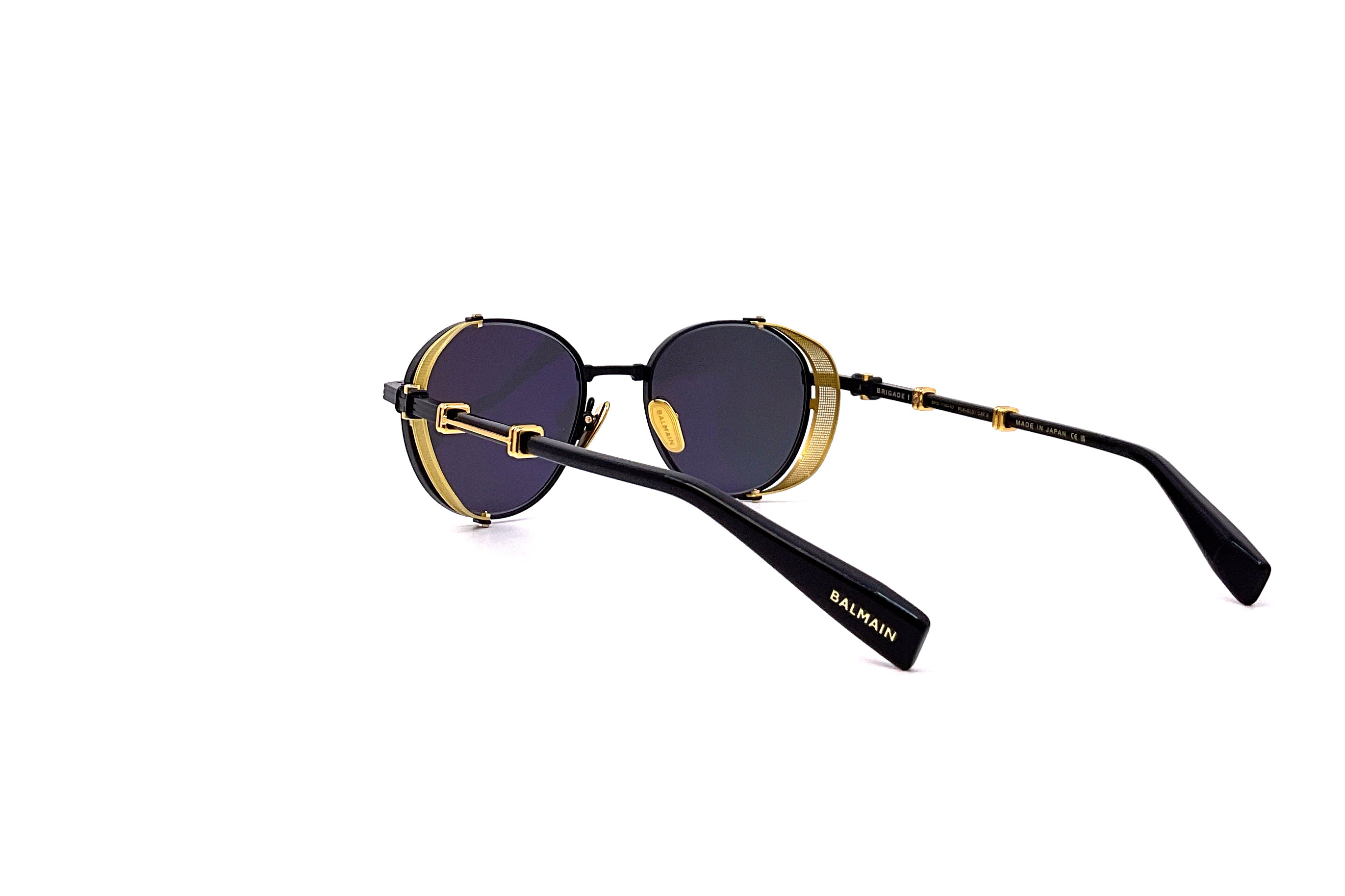 Balmain Brigade I Matte Black & 18K Gold Luxury Sunglasses for Men & Women - Perfect for Fashion, Travel & Outdoor Activities
