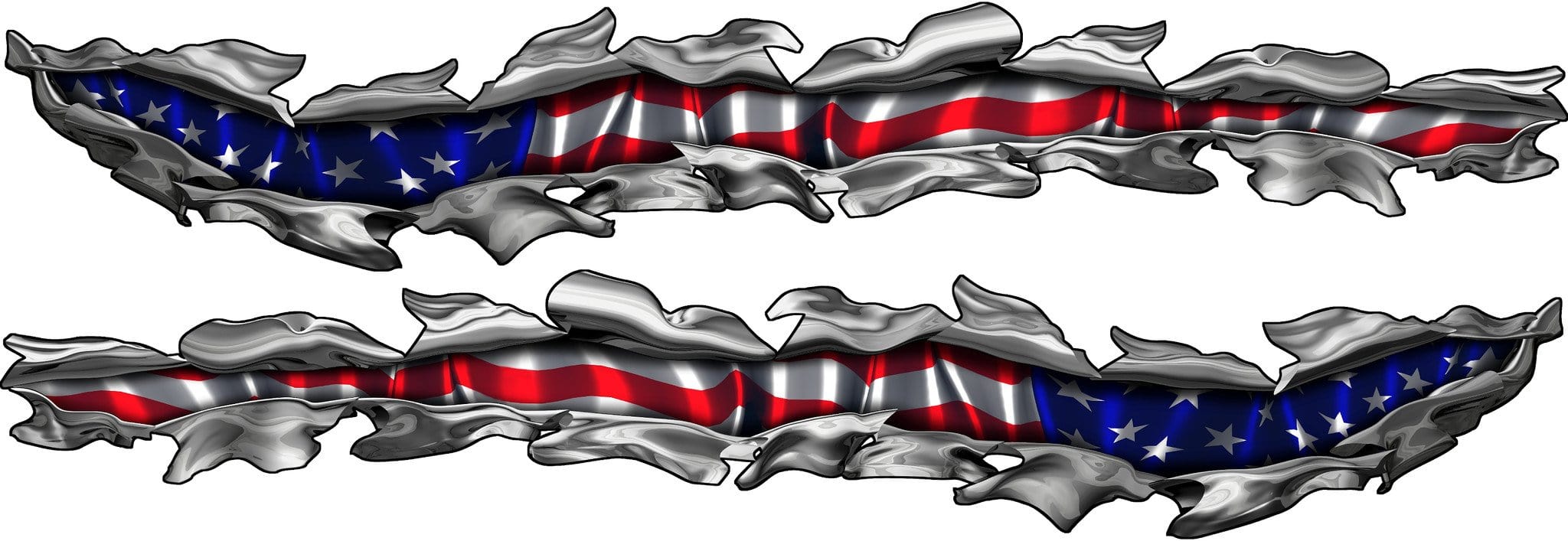 American Flag Rip & Tear Vinyl Decals for Cars, Trucks & Semi Trailers - Patriotic Vehicle Stickers for Windows, Bumpers & Trailers | Perfect for 4th of July, Veterans Day & Car Shows