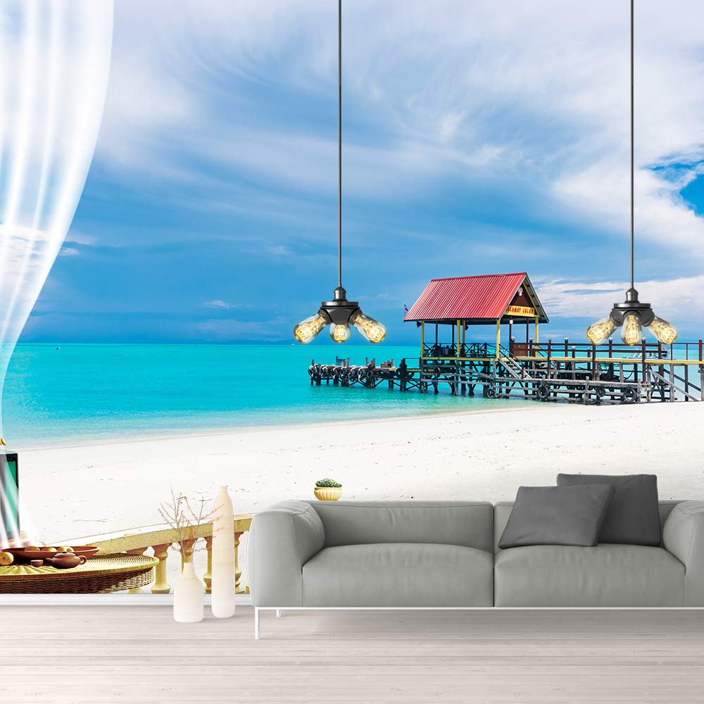 IDEA4WALL Removable Peel and Stick Wallpaper - 66x96 Inches Large Wall Mural for Bedroom, Living Room, Nursery | Balcony View Design | Easy DIY Home Decor for Apartments & Dorm Rooms
