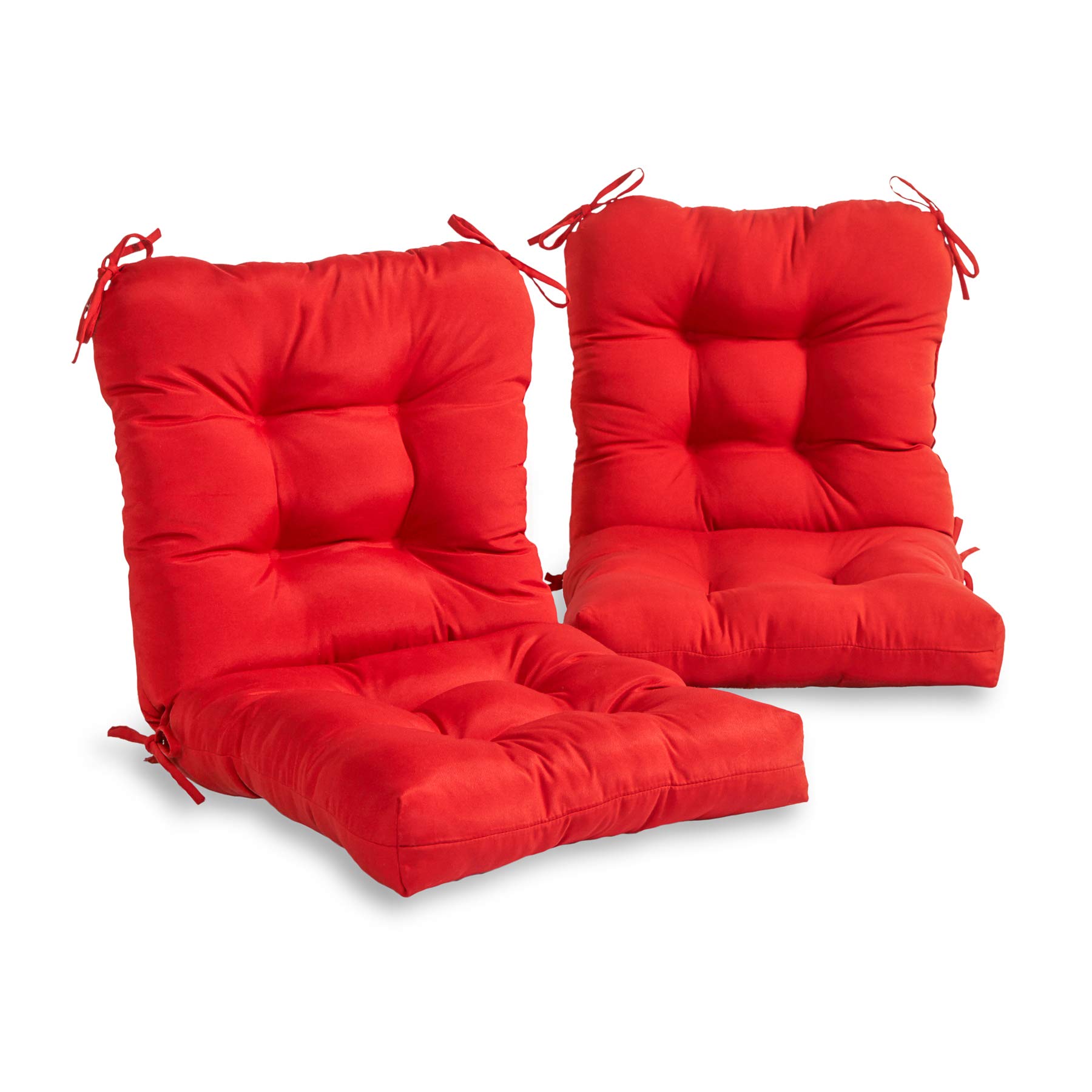 Premium Outdoor Chair Cushions Set of 2 - South Pine Porch Seat & Back Cushions, Waterproof & UV Resistant, Salsa Red - Perfect for Patio, Deck, Garden, Poolside & Outdoor Furniture