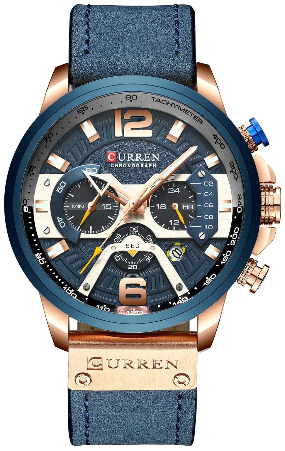 Luxury Men's Business Chronograph Watch - Waterproof Analog Quartz Wristwatch with Leather Strap | Perfect for Office, Formal Events & Everyday Wear