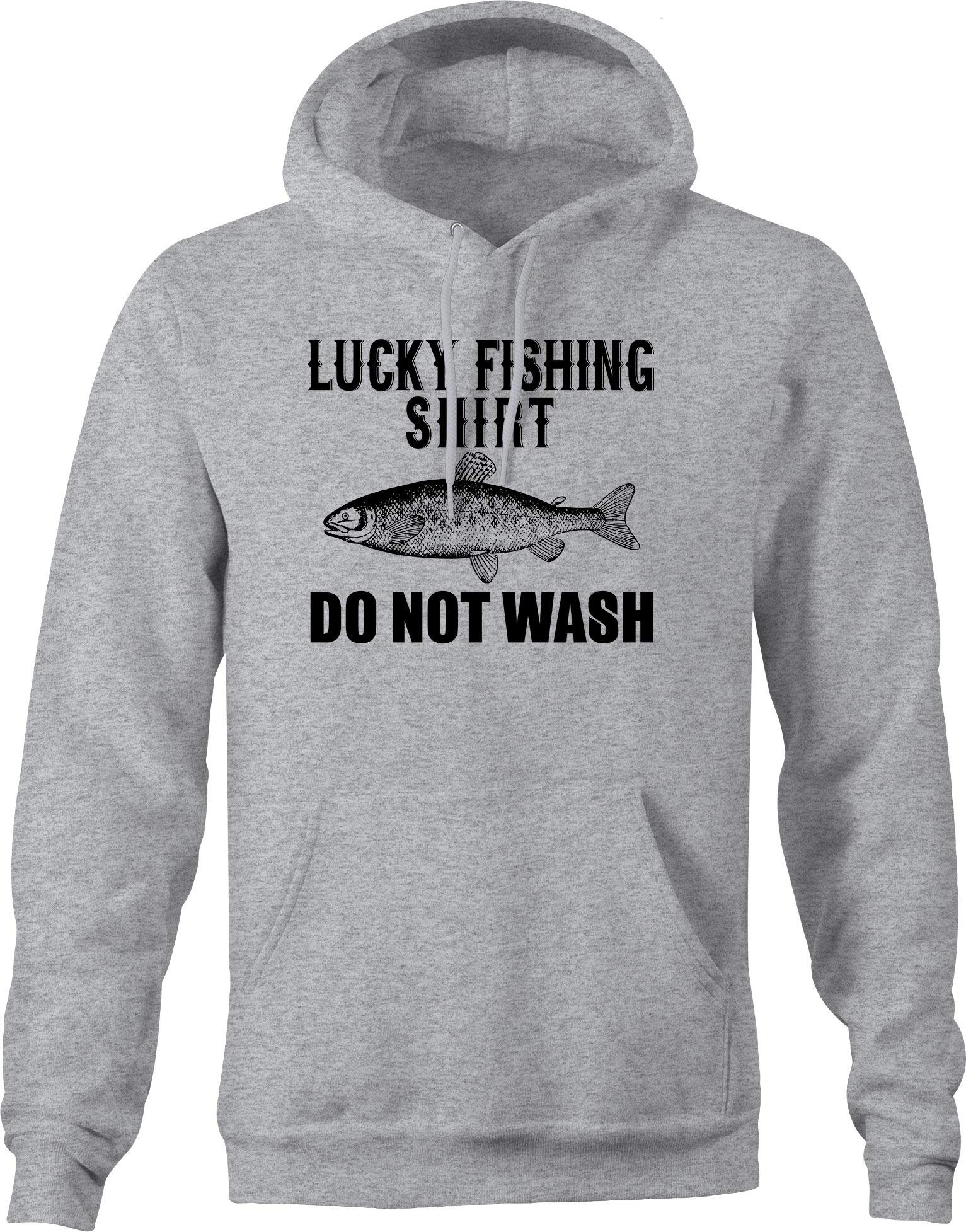 Lucky Fishing Hoodie - Do Not Wash Trout Pullover for Outdoor Enthusiasts (Medium Gray) - Perfect for Camping, Hiking & Fishing Trips