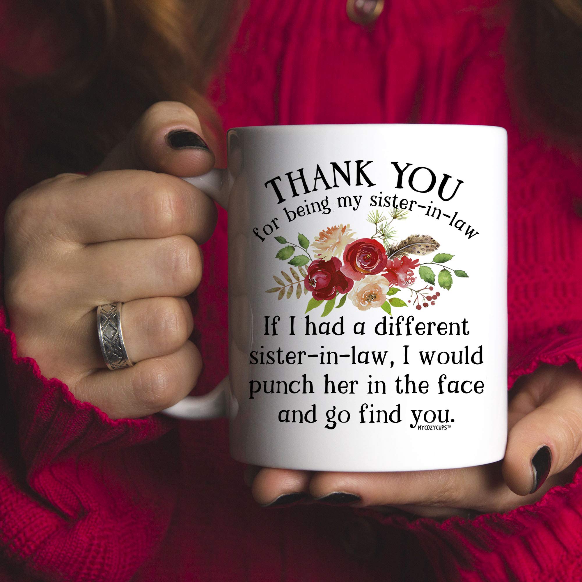 Funny Sister-in-Law Coffee Mug - 11oz Novelty Gift for Her - Perfect for Birthdays & Family Gifts
