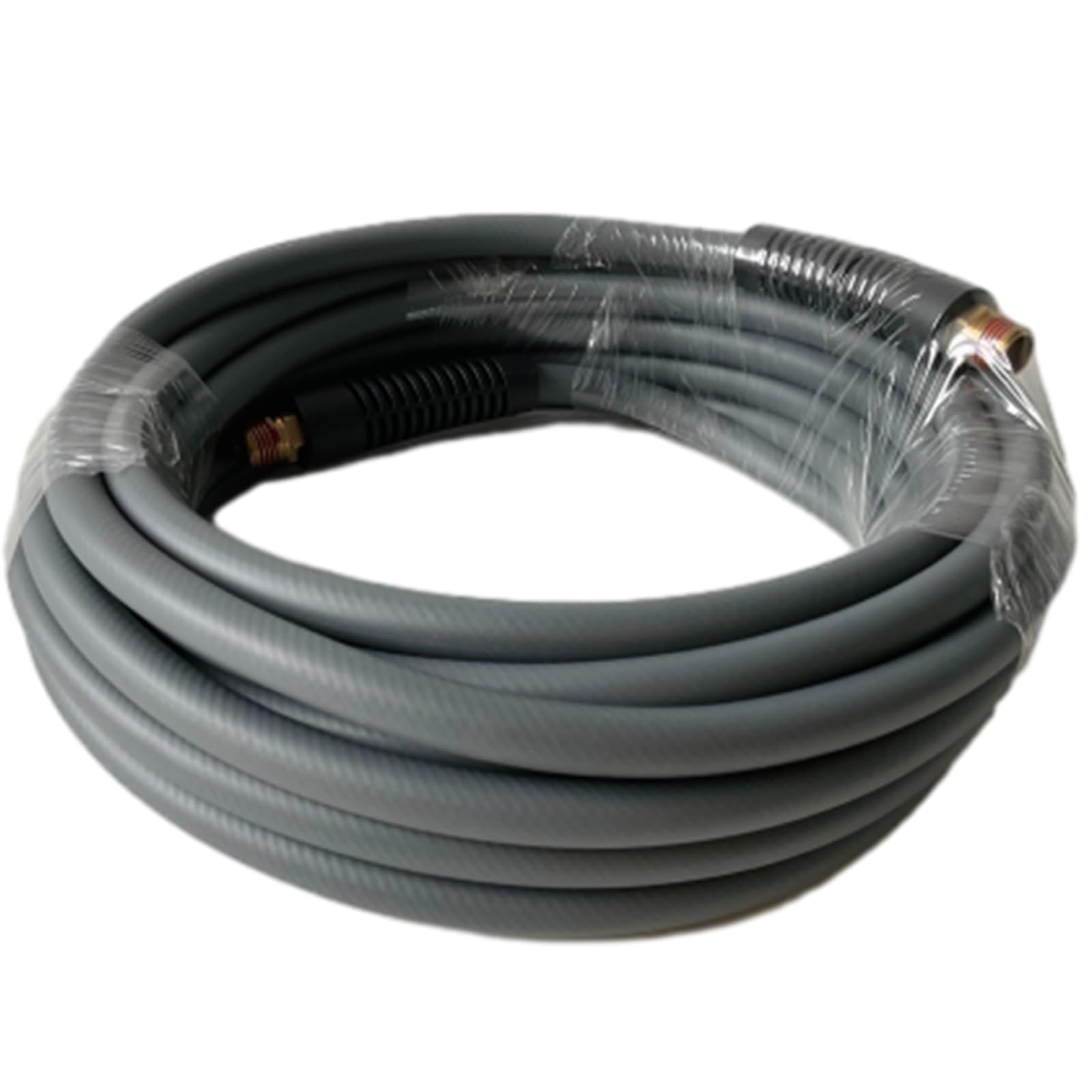 1/4 in x 30 ft Hybrid Air Compressor Hose Kit with 1/4 in NPT Male Threads - 13 Piece Air Tool Accessories Set Including Bend Restrictors, 300 PSI (Grey) - Perfect for Automotive Repair, Pneumatic Tools & Workshop Applications
