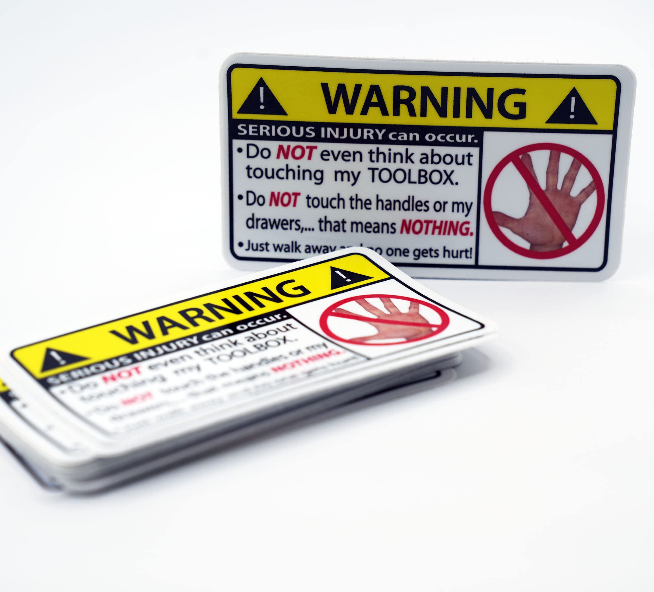 Keep Hands Off My Toolbox Warning Vinyl Decal Sticker - Durable, Waterproof, and Weatherproof for Toolboxes, Lockers, and Workshop Equipment