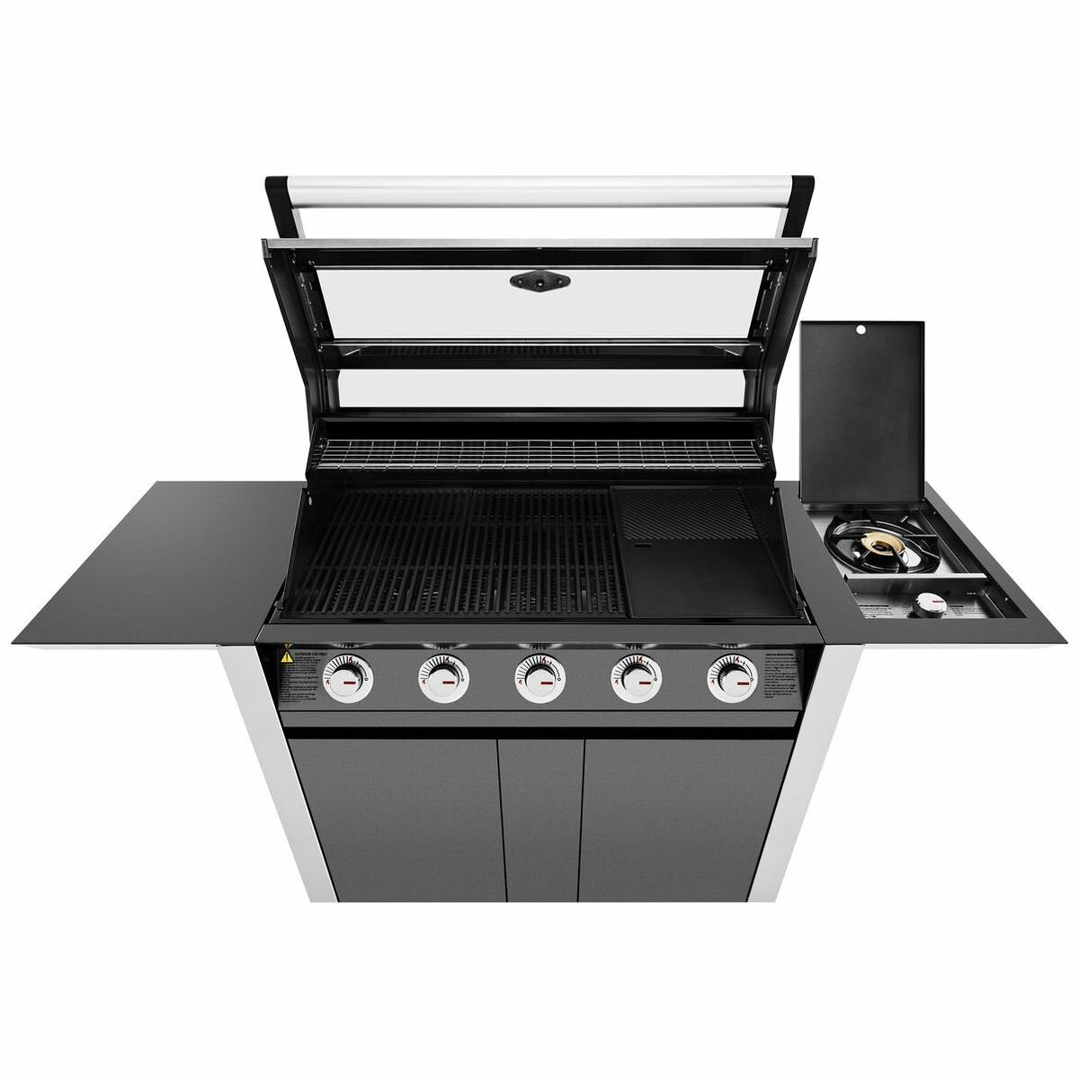 Beefeater 1600 Series 5-Burner Dark Charcoal BBQ Grill with Side Burner & Rolling Trolley - BMG1651DA | Perfect for Backyard Grilling, Outdoor Parties & Family Gatherings