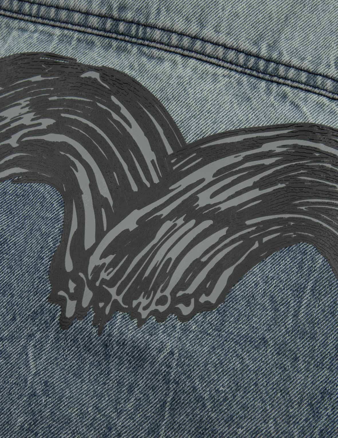 Brush Daicock Print Regular Fit Denim Shirt Jacket for Men - Casual Vintage Style Denim Shirt with Button Front - Perfect for Streetwear, Layering & Everyday Outfits