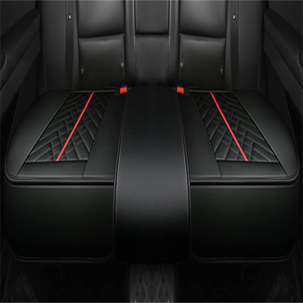 Premium Eco-Friendly Leather Car Seat Cover - Anti-Slip, Wrap-Around Design Fits 98% Vehicles (Black & Red) | Front & Rear Seat Protection for SUVs, Sedans & Trucks | Comfort Upgrade & Interior Styling