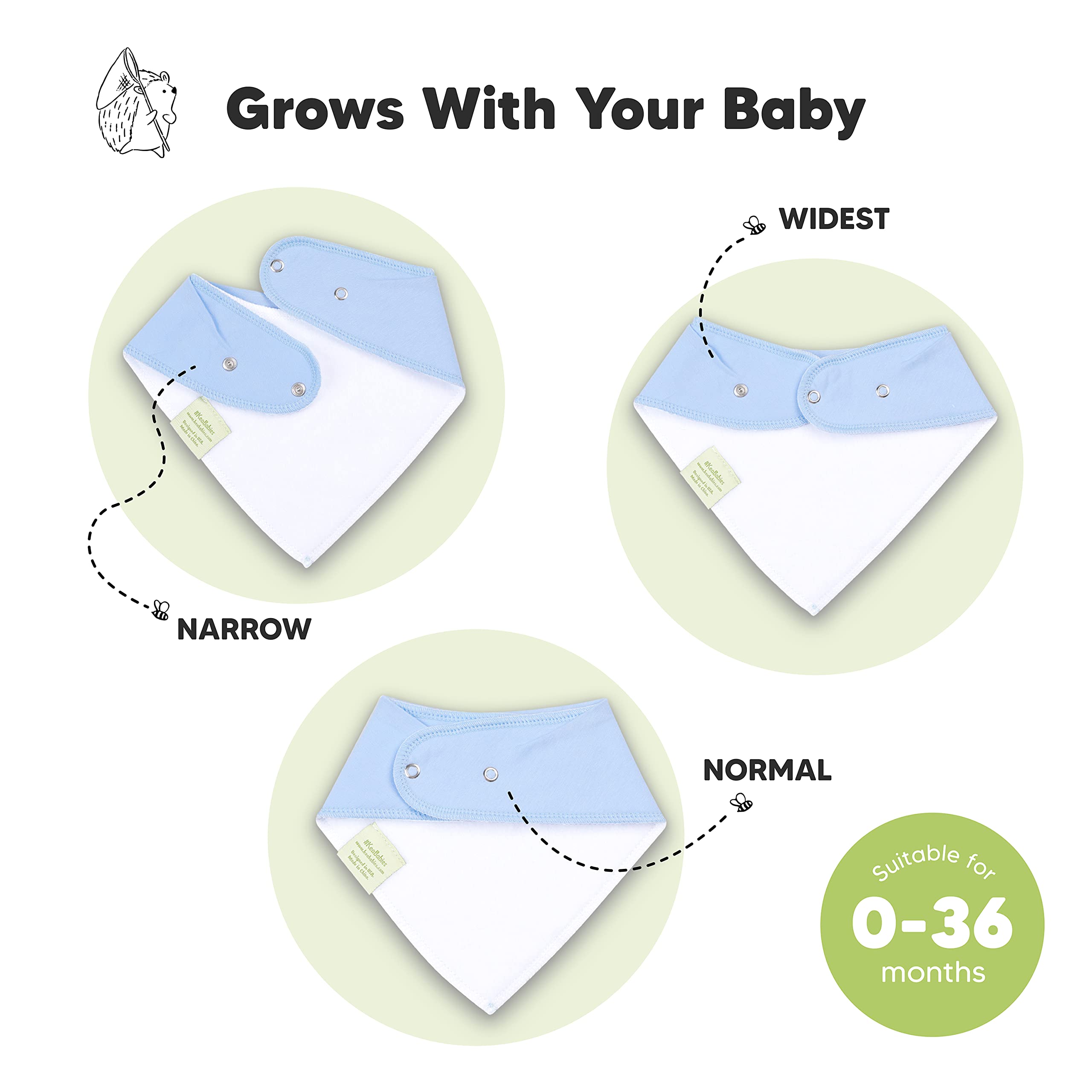 KeaBabies 8-Pack Organic Cotton Baby Bandana Drool Bibs & 5-Pack Burp Cloths Set for Newborns, Infants Boys & Girls - Ultra Soft & Absorbent Feeding Bibs for Breastfeeding, Bottle Feeding & Teething - Perfect Baby Shower Gift & Nursery Essential