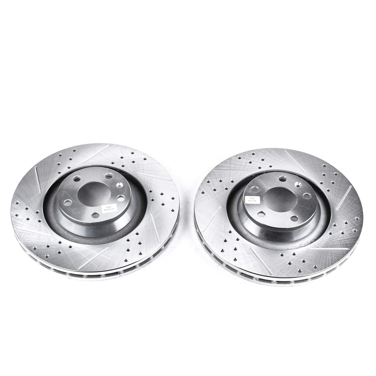 Power Stop EBR828XPR Front Evolution Drilled & Slotted Brake Rotor Pair - Compatible with 2006 Audi A6 & 2005-2011 Audi A6 Quattro - High Performance Braking for Street & Track Use