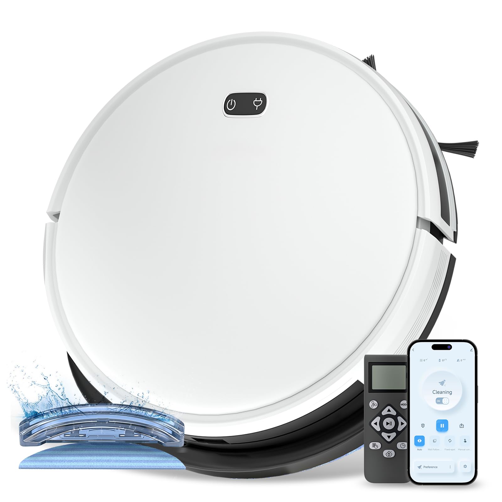 Magshion Robot Vacuum Mop Combo, 2800Pa Wi-Fi, Self-Charging - Perfect for Hard Floors & Carpets