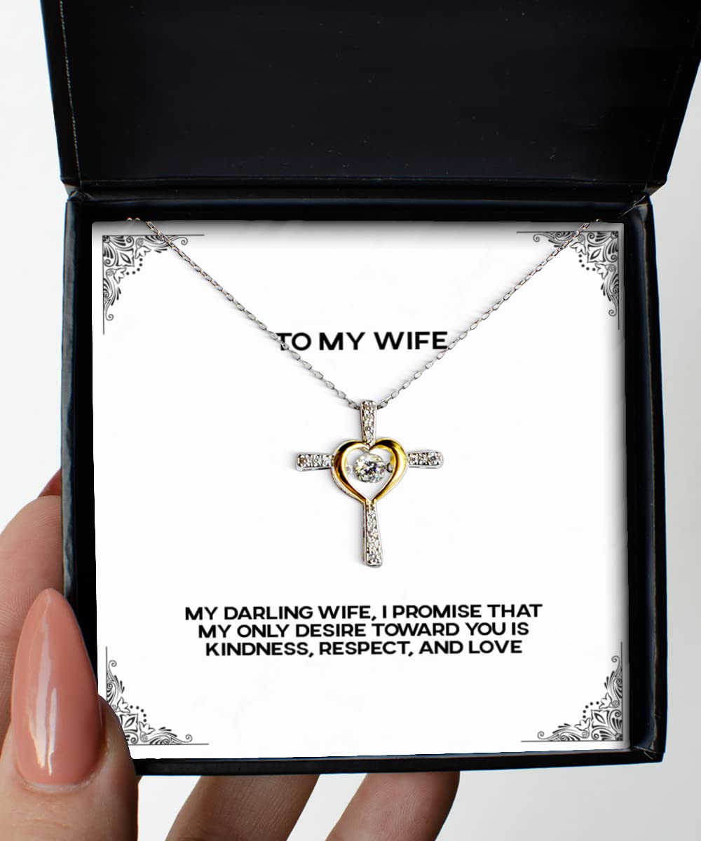 Elegant Cross Dancing Necklace for Wife - Romantic Valentine's Day Gift - Promise of Love Jewelry - Perfect for Anniversaries & Special Occasions