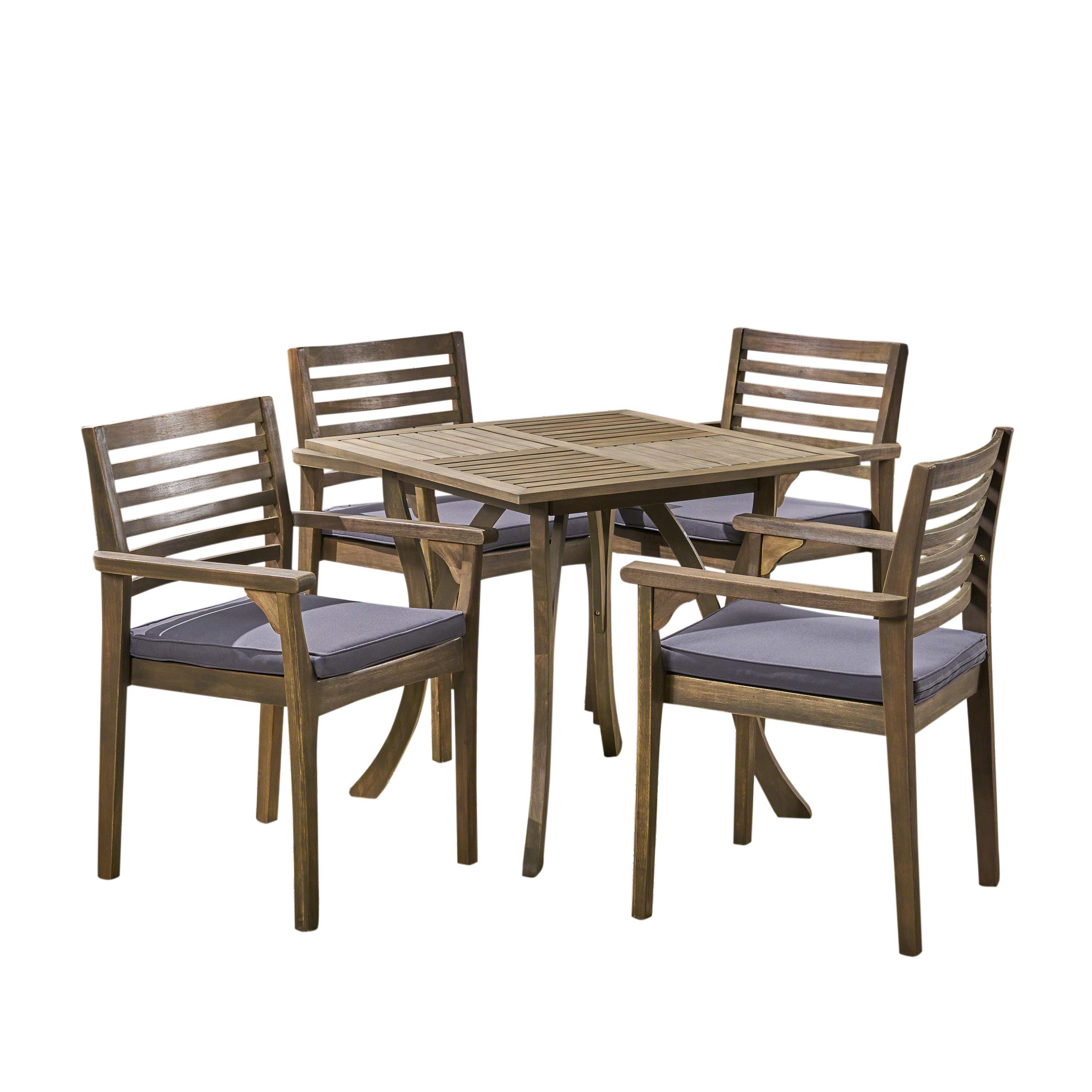 Alma Acacia 4-Piece Patio Dining Set with 32