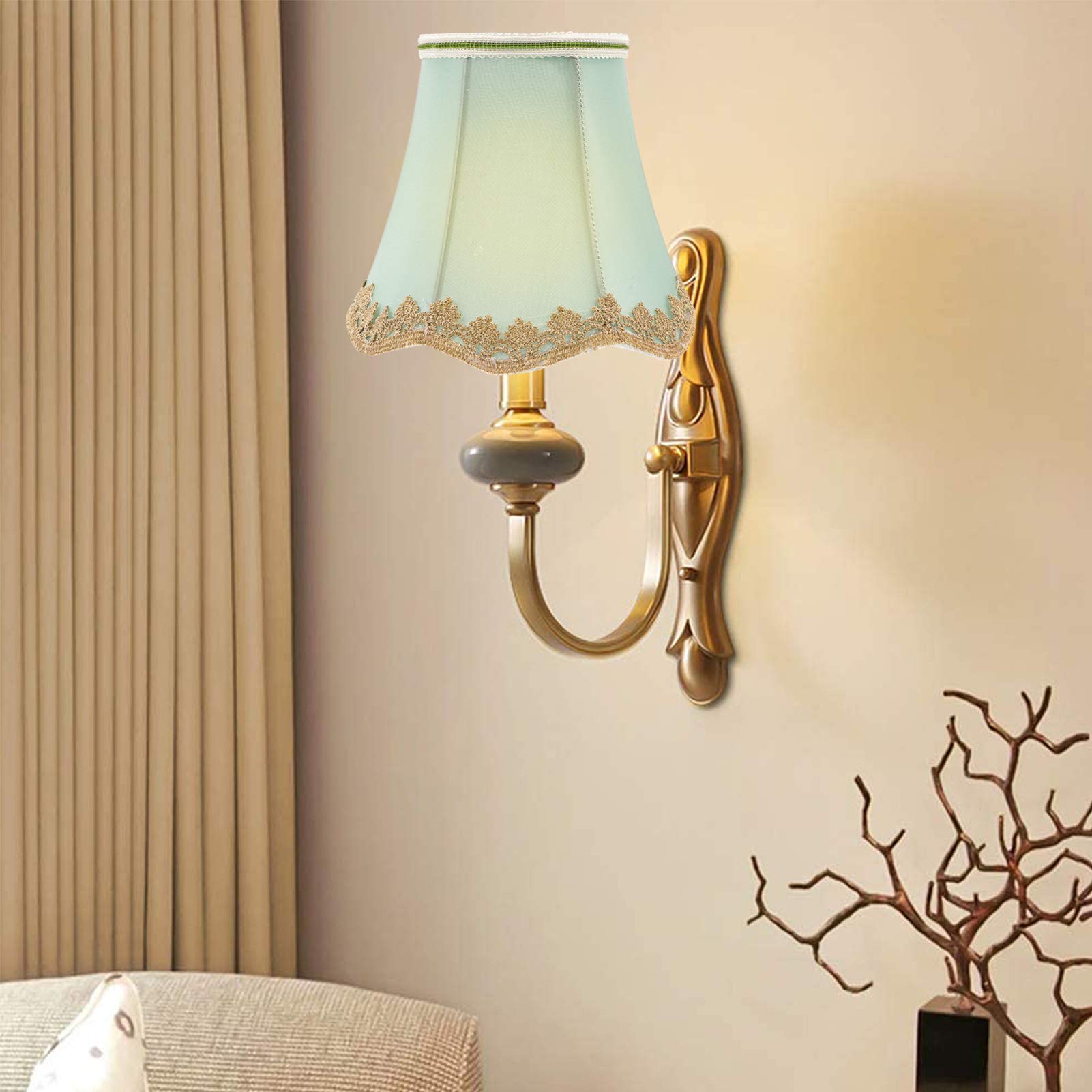 Modern European Style Fabric Bell Shaped Lamp Shade - Small Chandelier Bulb Cover for Table & Floor Lamps, Replacement Drum Shade - Perfect for Living Room, Bedroom & Office Decor