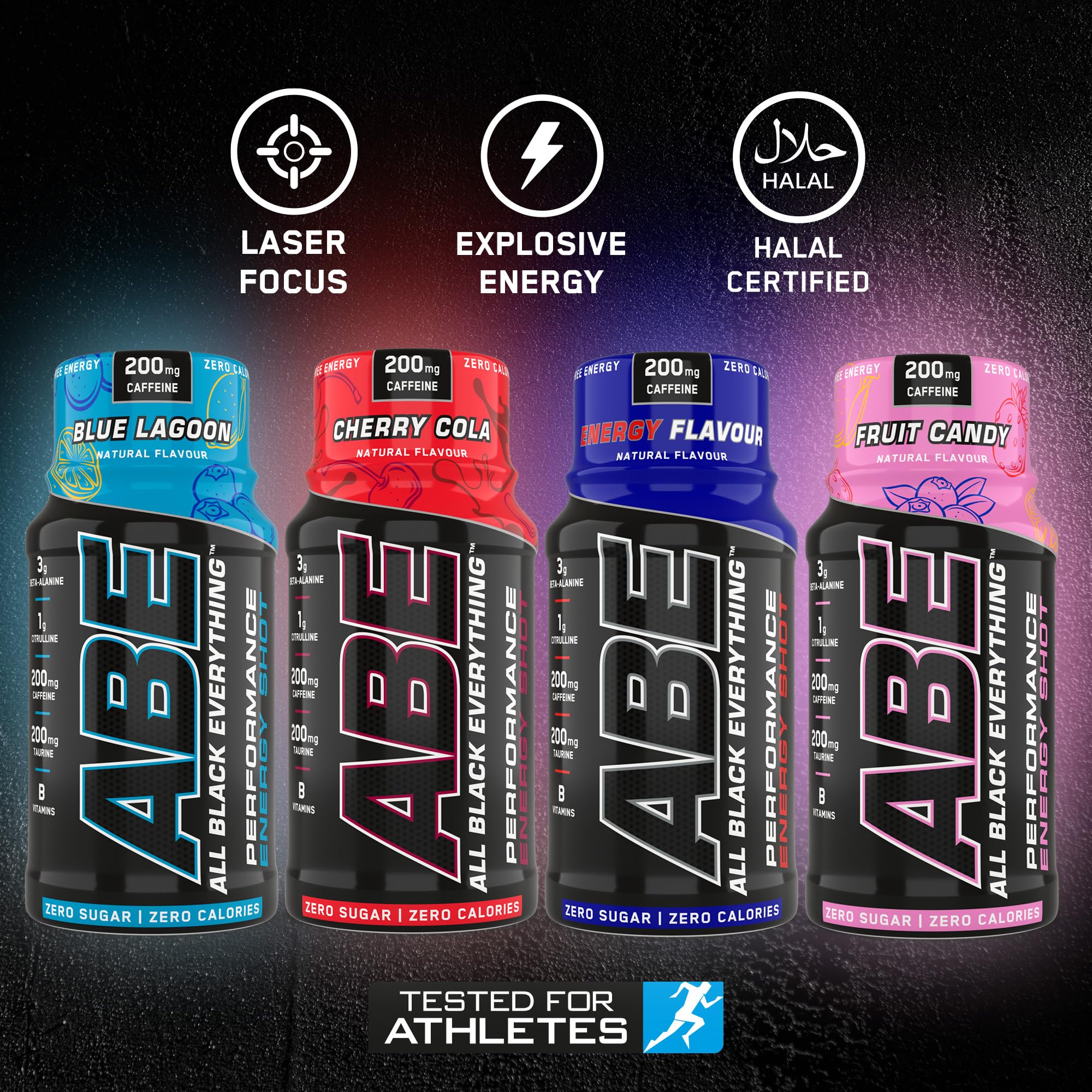 Applied Nutrition ABE (All Black Everything) Energy Shots 12x60ml - Boost Performance & Focus for Workouts & Daily Activities