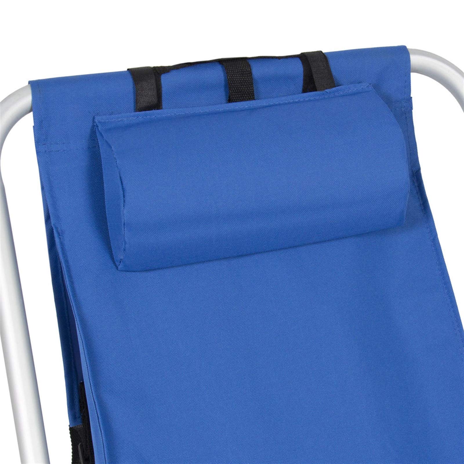 Premium Folding Backpack Beach Chair for Adults & Kids - Adjustable with Cup Holder & Pillow - Portable Outdoor Chair for Beach, Picnics, BBQ, Hiking, Garden & Patio - Supports 220 lbs - Blue