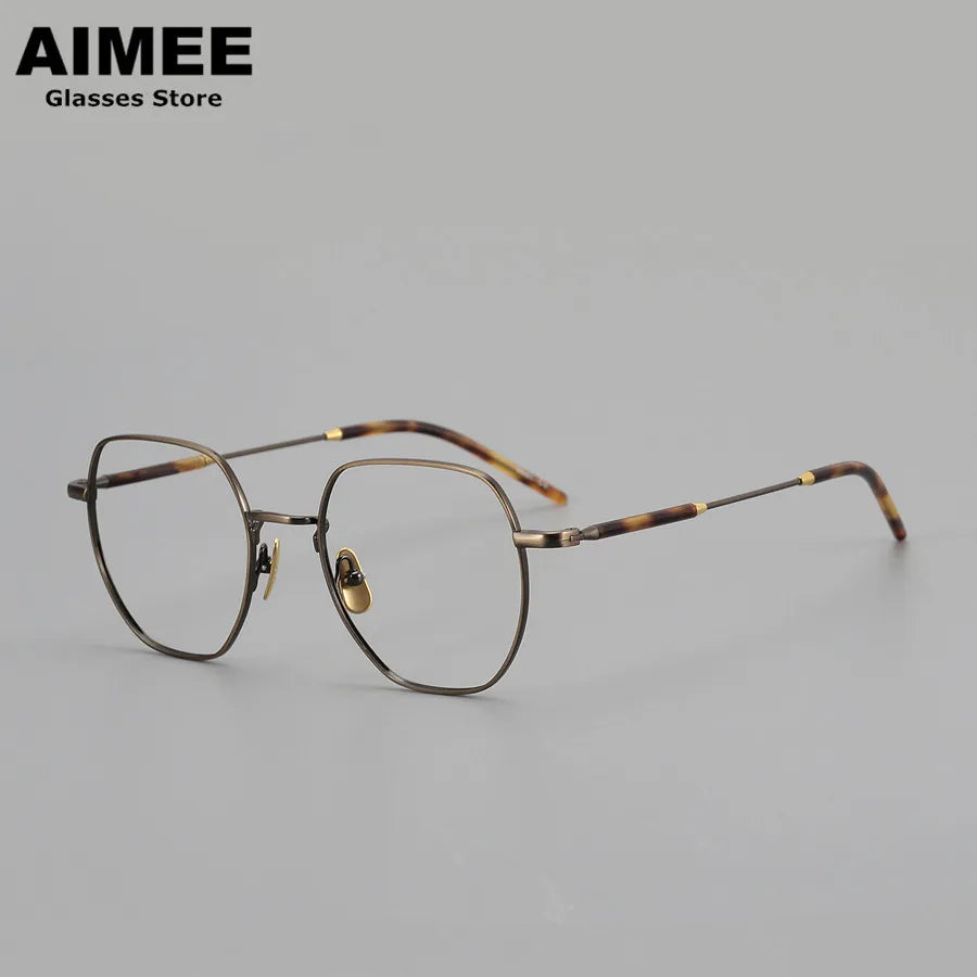 Aimee Unisex Full Rim Oval Square Titanium Eyeglasses Frame 23339 - Lightweight Durable Glasses for Reading, Work & Fashion Accessories