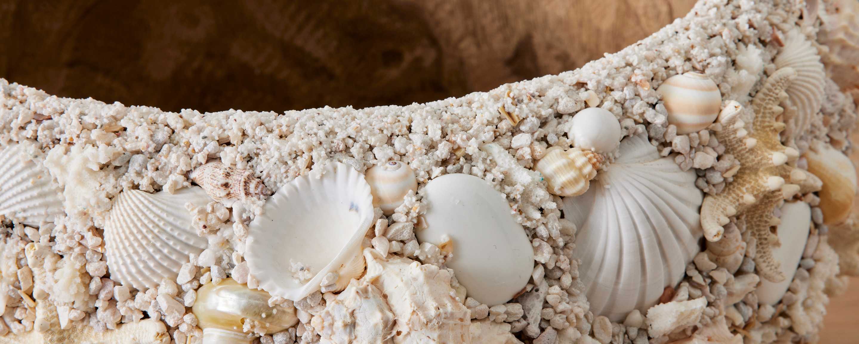 Exquisite Shell Encrusted Vessel - Handcrafted Decorative Bowl for Home & Beach House Decor - Perfect for Centerpieces, Coastal Styling, and Gift Giving