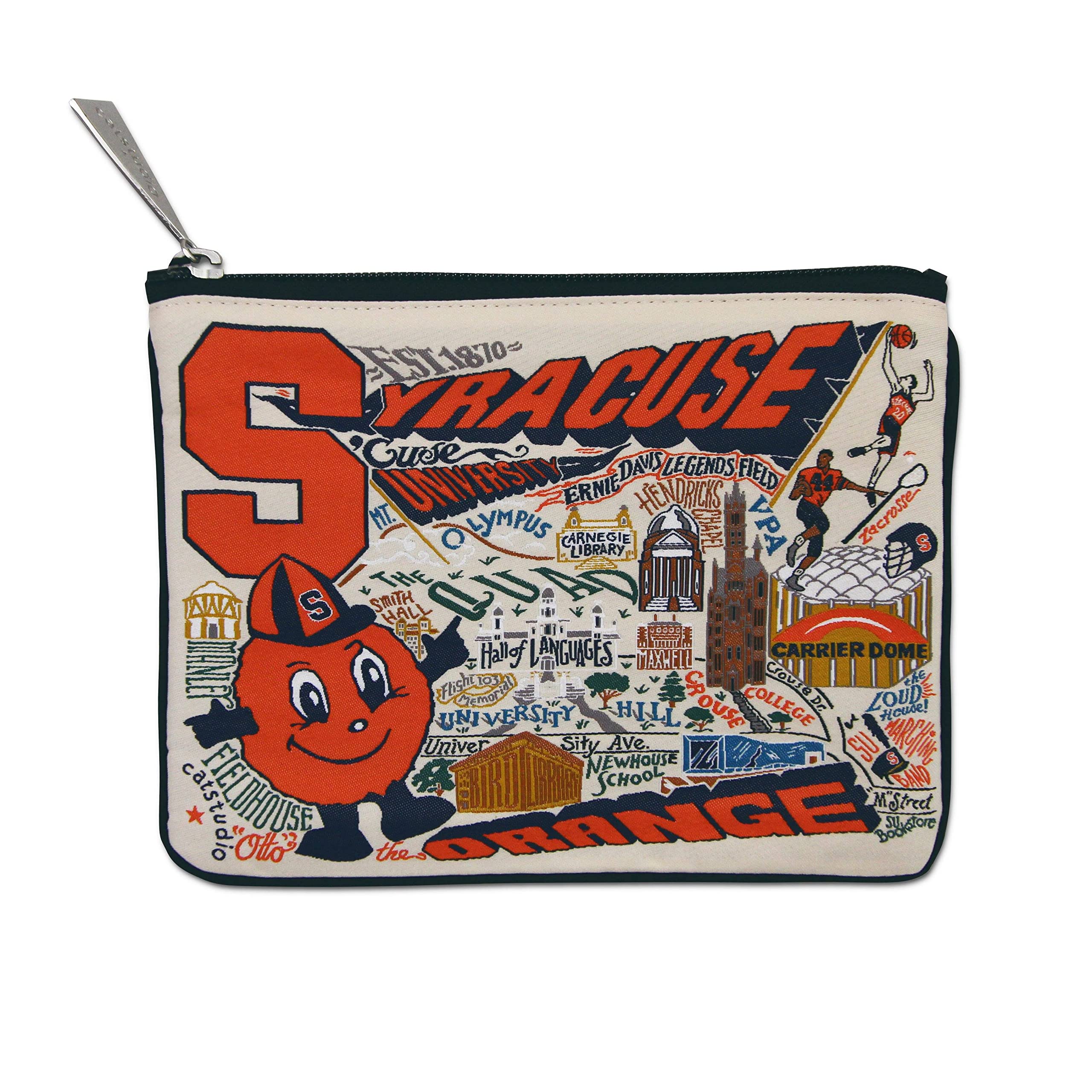 Syracuse University Collegiate Zipper Pouch Purse by Catstudio - Perfect for Phone, Coins, Makeup & Essentials | Great for Campus, Travel & Everyday Use