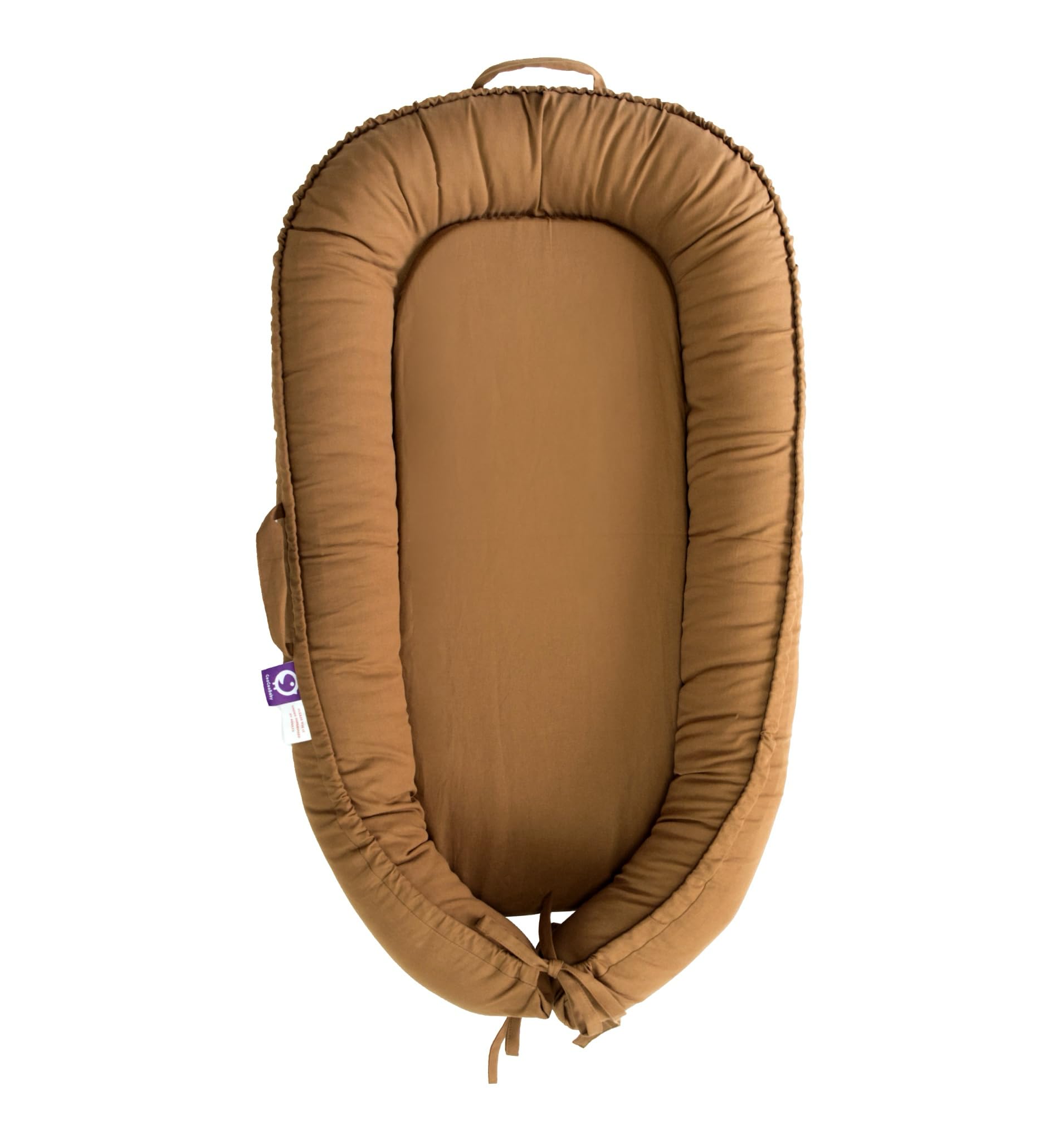 **Soft & Breathable Infant Lounger - 100% Cotton Baby Nest Cover for Newborns 0-12 Months | Portable Travel Bed for Boys & Girls | Perfect for Nursery, Travel & Co-Sleeping (Brown, Cotton)**