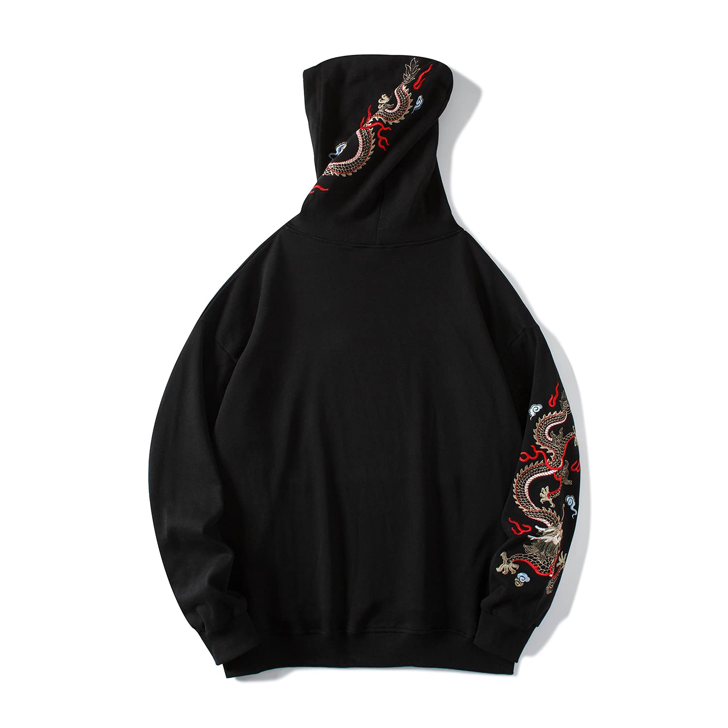 Niepce Inc Men's Dragon Embroidered Hoodie and Jogger Pants Set - Streetwear Graphic Sweatsuit (Large) | Trendy Casual Outfit for Gym, Street Fashion & Lounge Wear
