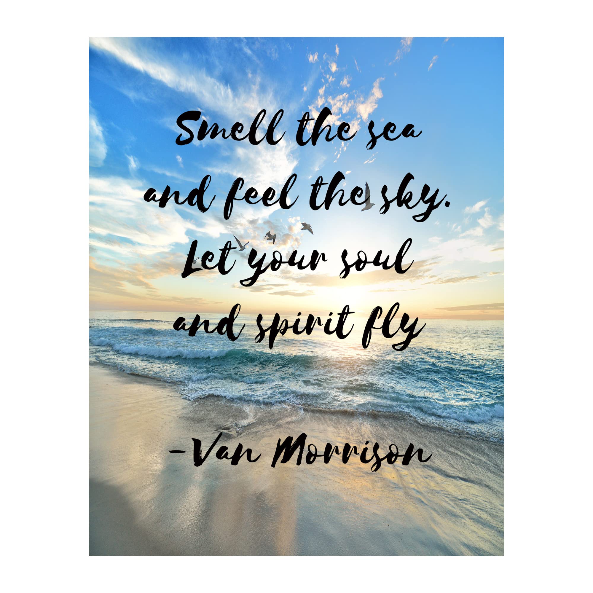 Van Morrison Music Wall Art Print - Into the Mystic Song Poster for Beach, Music Room, Office & Home Decor (8x10 Unframed) | Perfect for Living Room, Bedroom & Gift Giving
