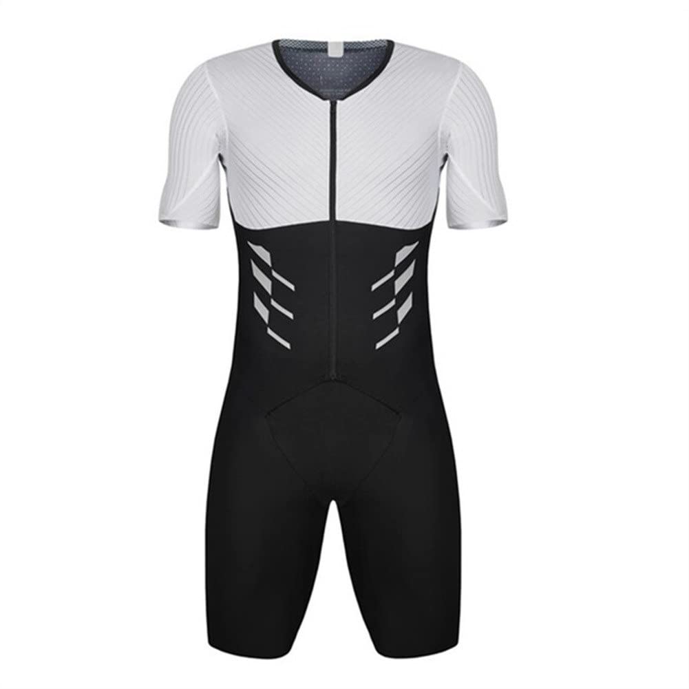 HUMAY Pro Team Triathlon Bike Wear - Men's Cycling Skinsuit Jumpsuit for Road Biking & Triathlons - Breathable Summer Trisuit (Color: 3, Size: Medium) | Ideal for Competitive Racing, Training & Endurance Cycling