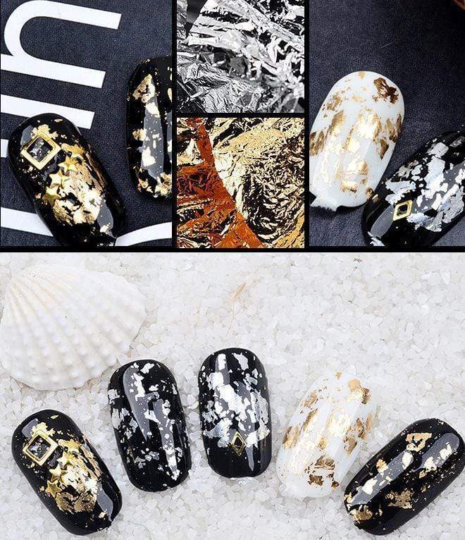 Nail Art Leaf Foil - Metallic Decorative Foils for Nails, DIY Manicure & Nail Design - Perfect for Salon, Home Use & Special Occasions