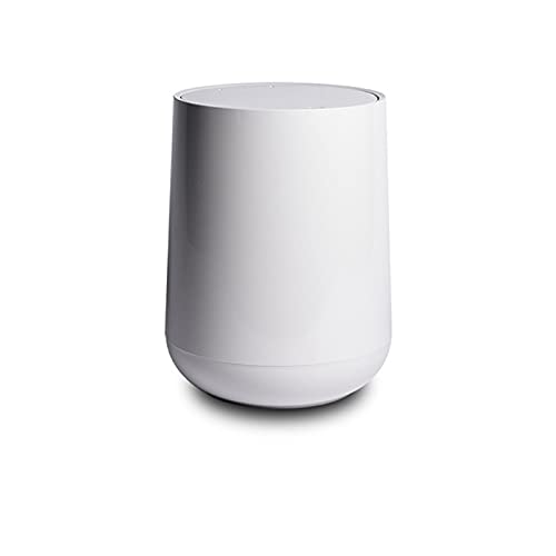 HAOYUCE Press-Type Trash Can - 1.5 Gallon Kitchen & Bathroom Waste Bin with Lid, Light Grey Garbage Bucket for Waste Classification (17x14.5x13cm) - Perfect for Home, Office & Dorm Room Organization