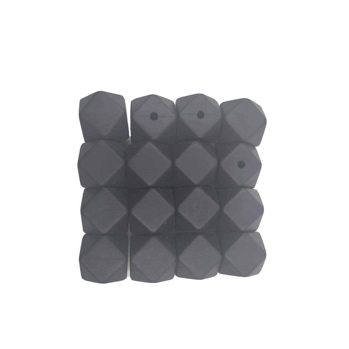 Hexagonal Silicone Beads 14mm for Jewelry & Keychain Making - 50pcs Bulk Craft Beads