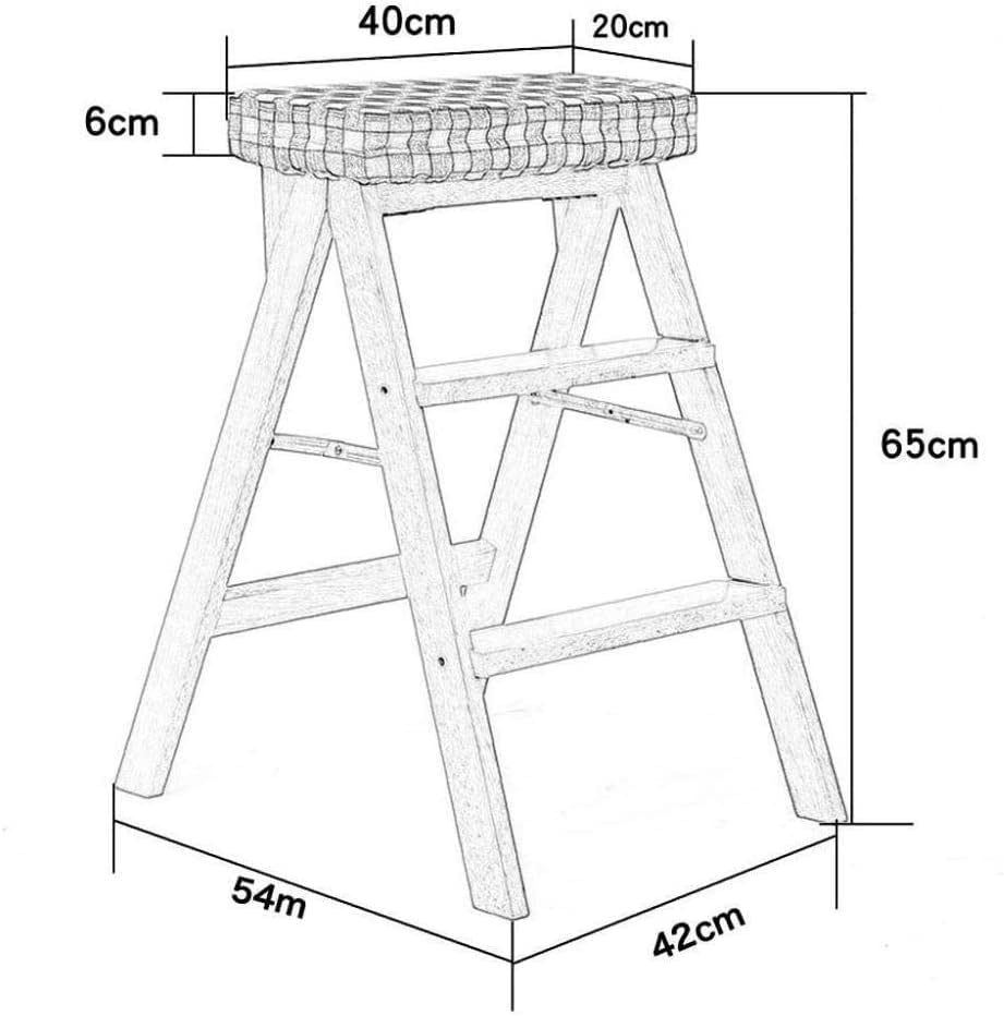 3-Step Folding Wooden Step Stool Ladder for Kitchen, Home & Office - Safe, Space-Saving Multi-Functional Stool for Adults & Kids - Perfect for Reaching High Shelves, Changing Light Bulbs & Home Organization